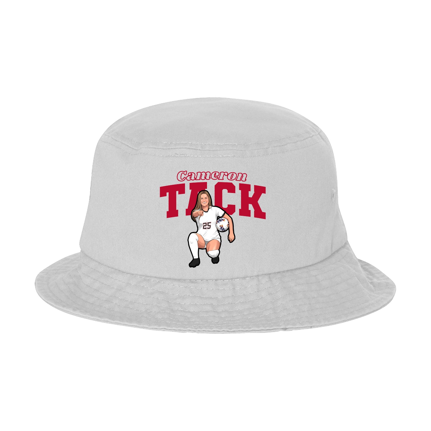 Bucket Cap — Name Arch in White