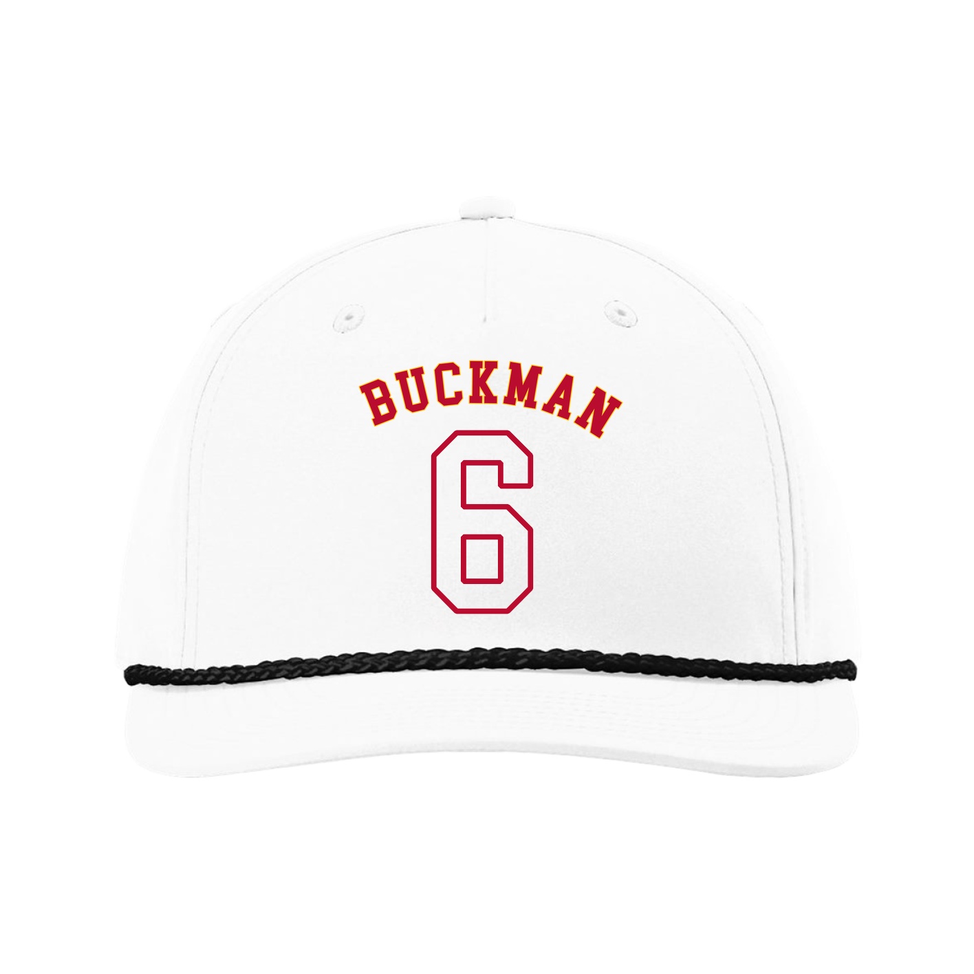 Five-Panel Classic Rope Cap — Shirsey Arch in White