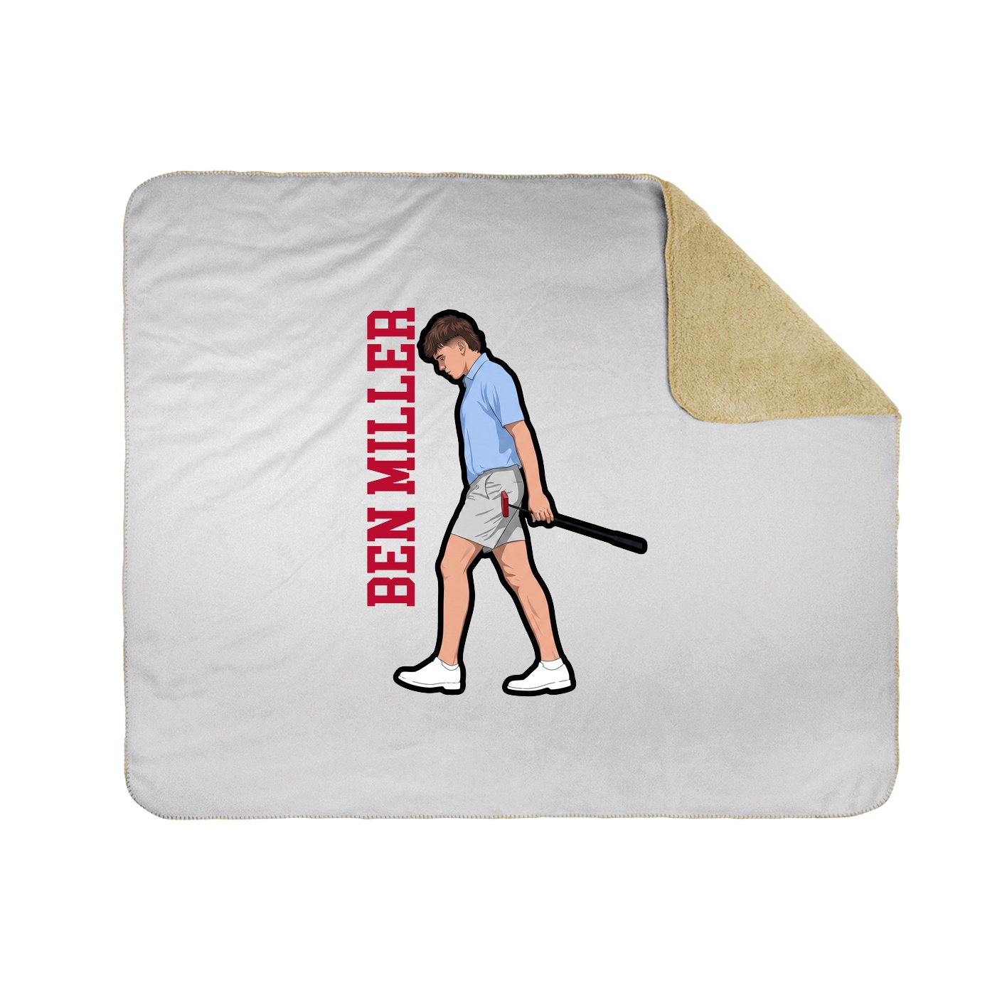 Throw Blanket — Name Vertical in White