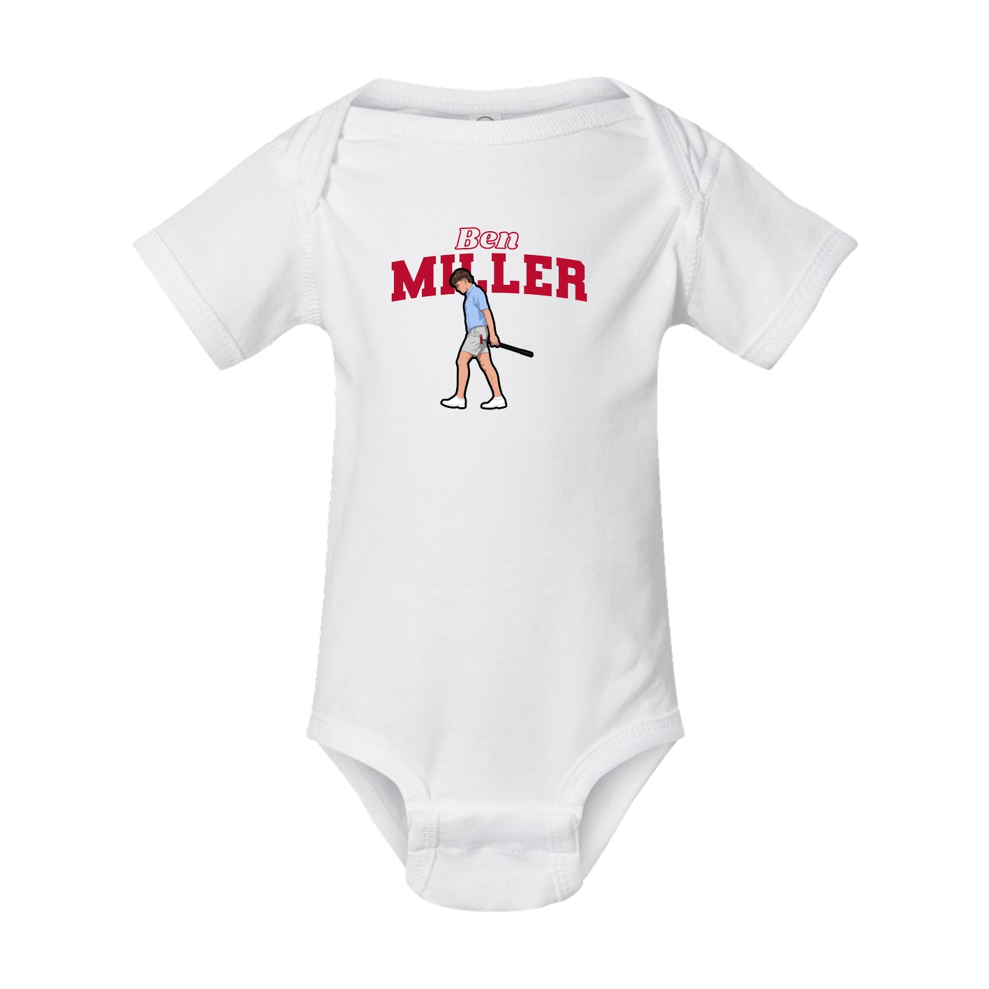 Baby Onesie — Name Arch in White