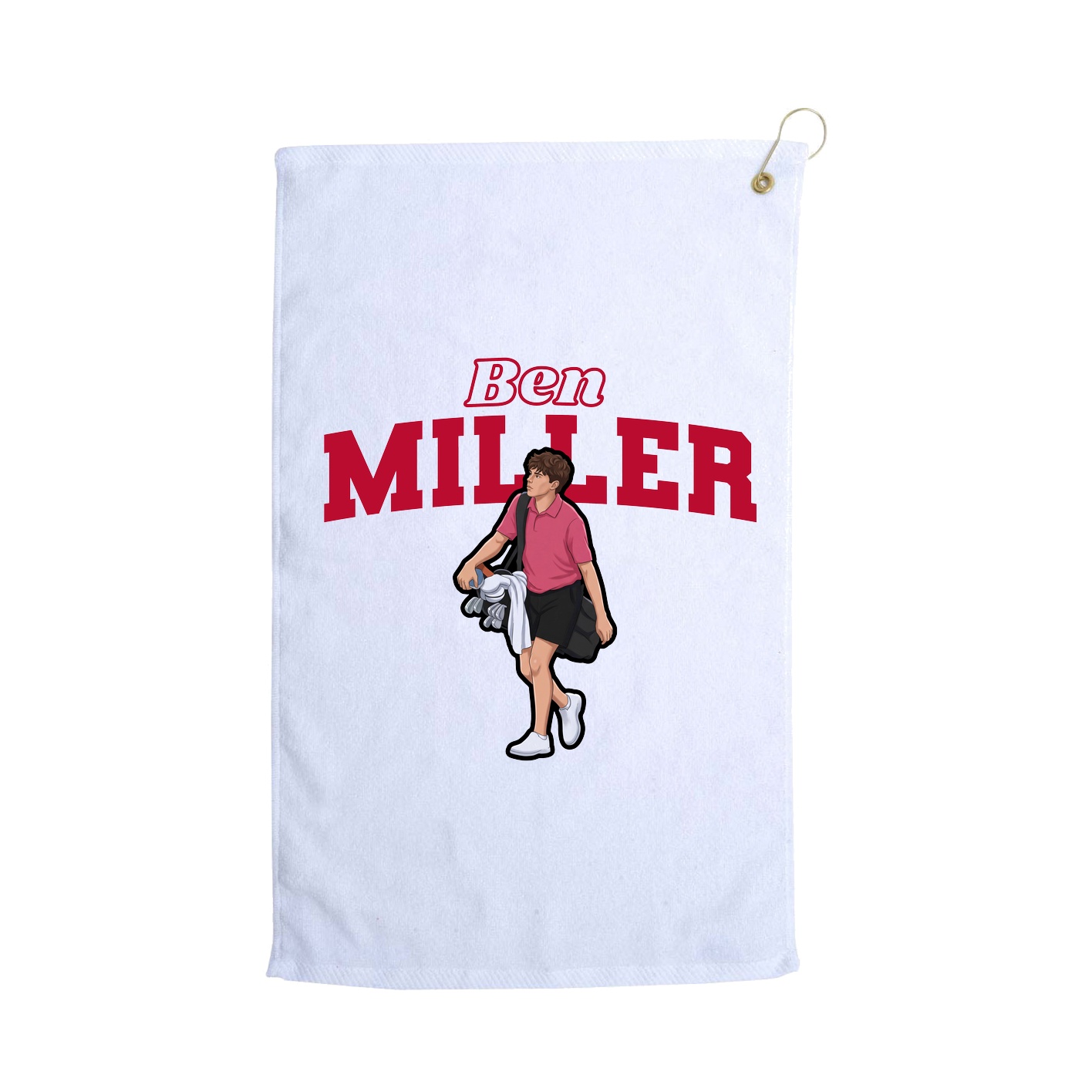 Golf Towel — Name Arch in White