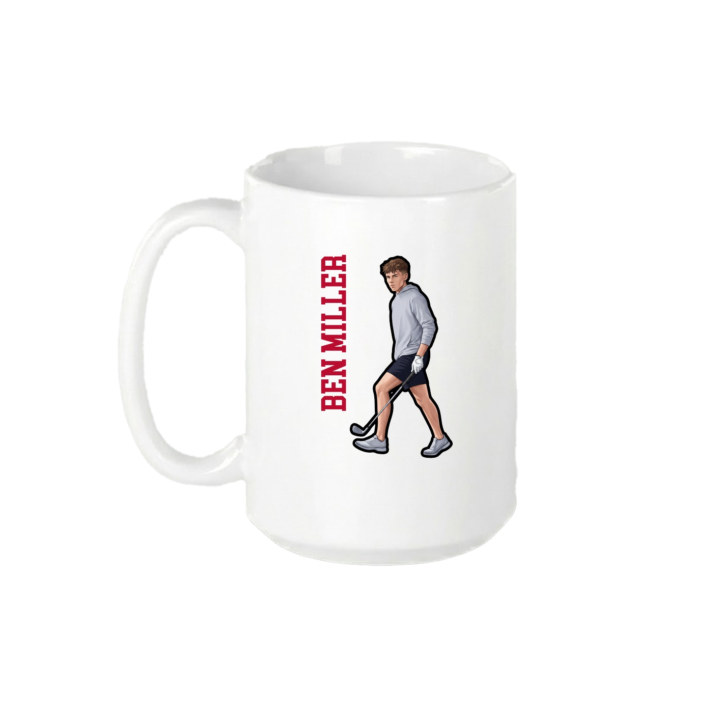 15oz Coffee Mug — Name Vertical in White