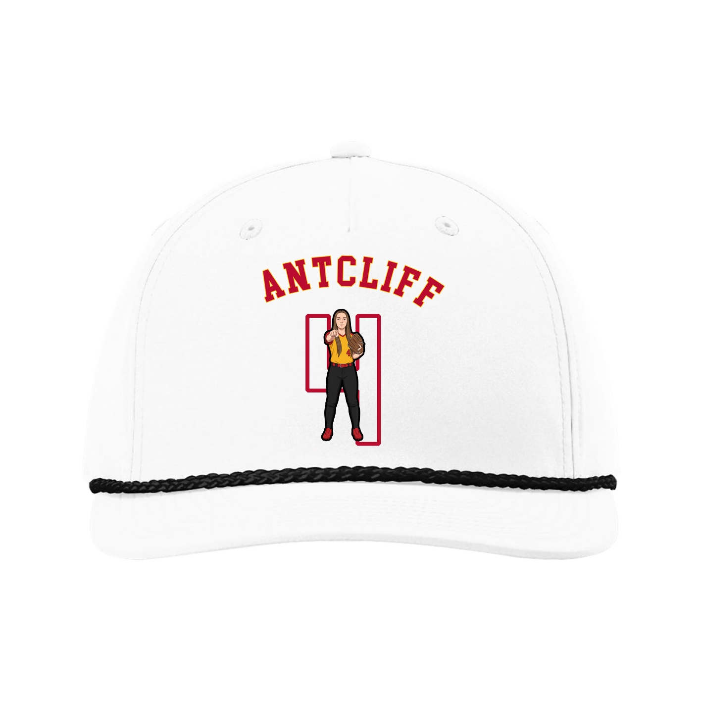 Five-Panel Classic Rope Cap — Shirsey Arch in White