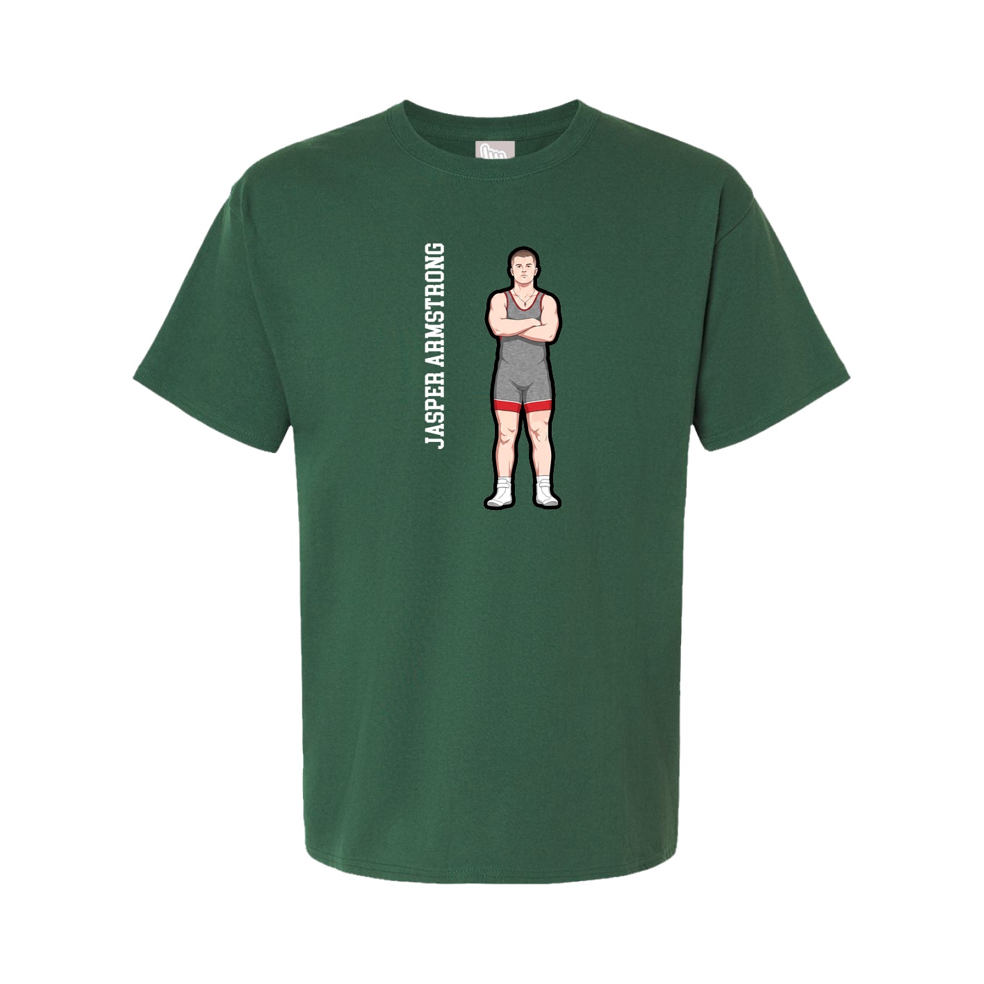 Tee — Name Vertical in Green