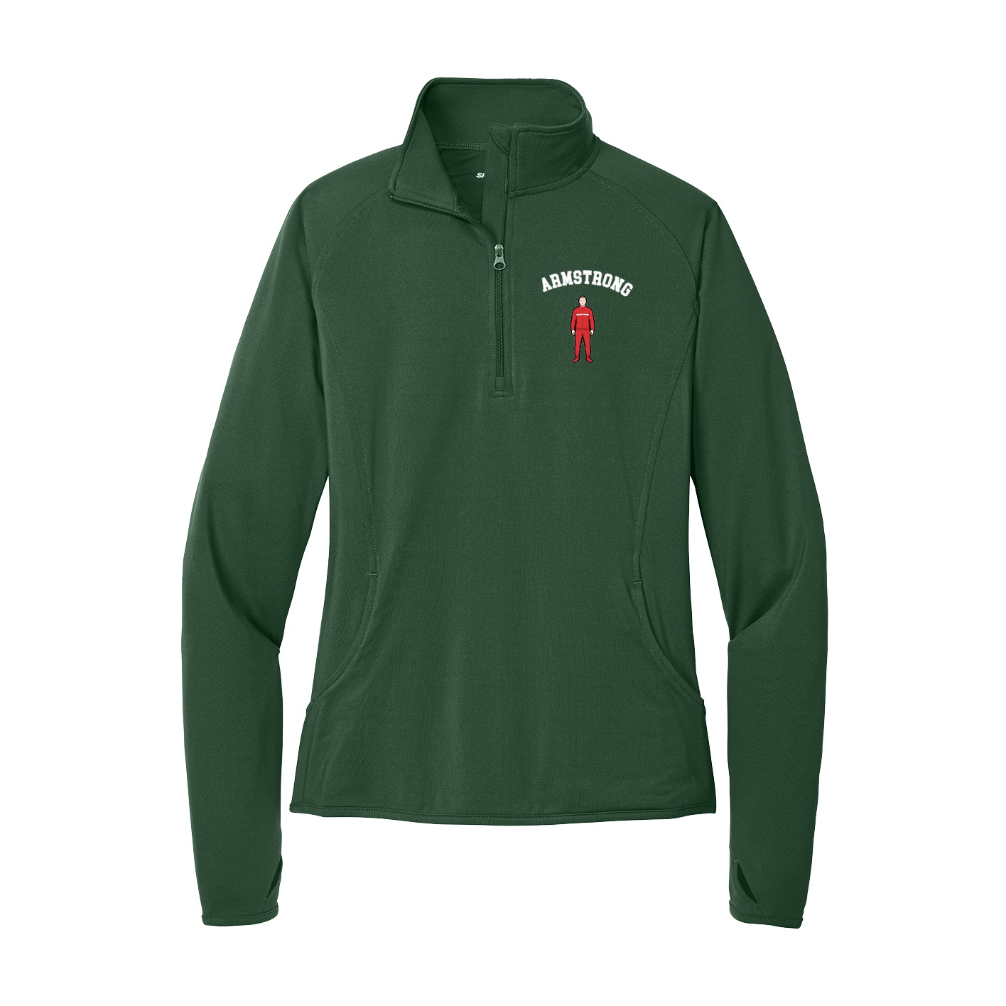 Women's Q-Zip Pullover — Shirsey Arch in Green