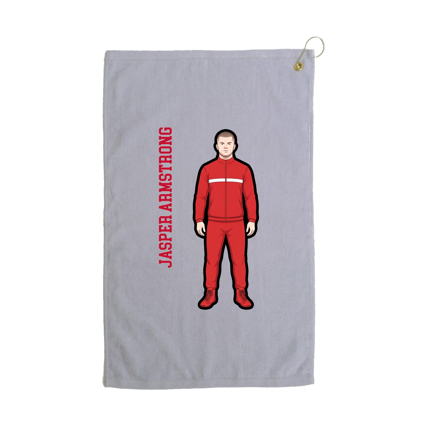Golf Towel — Name Vertical in Grey