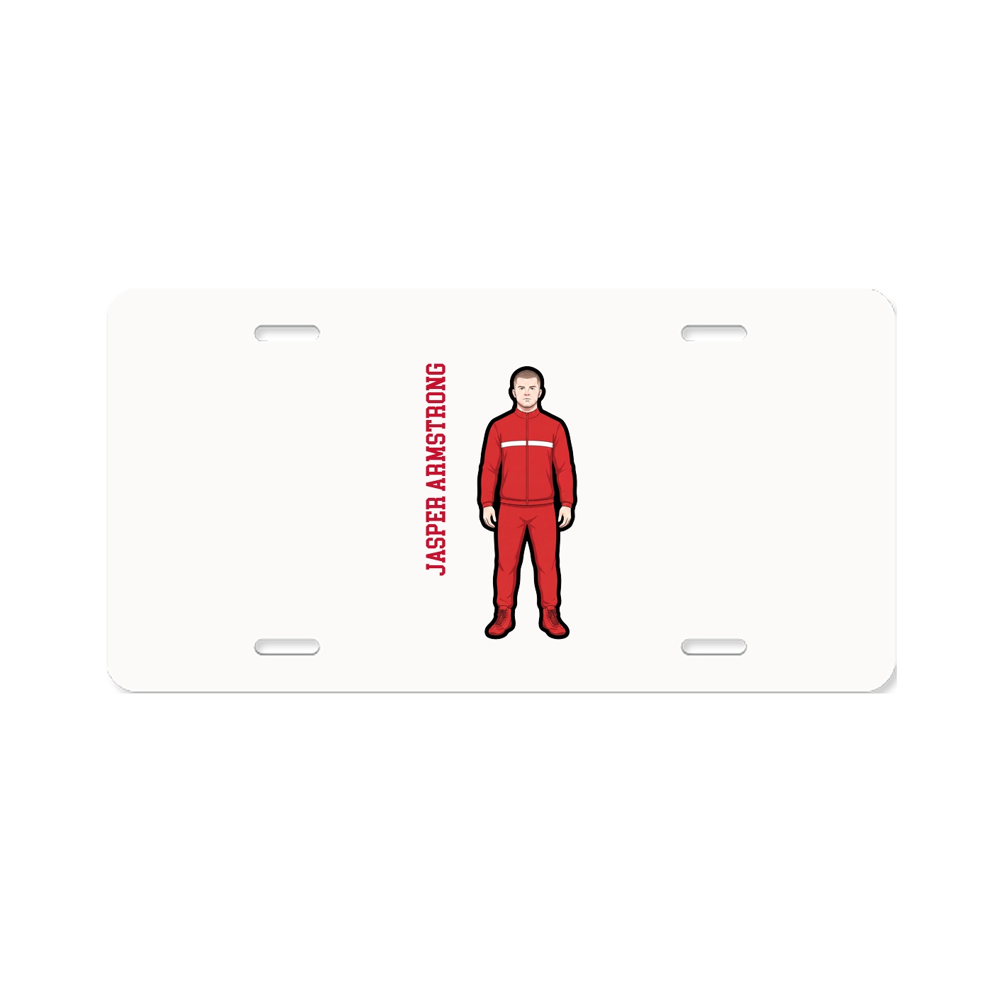 License Plate — Name Vertical in Classic
