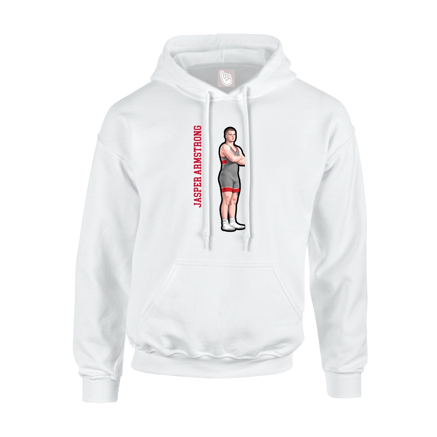 Hoodie — Name Vertical in White