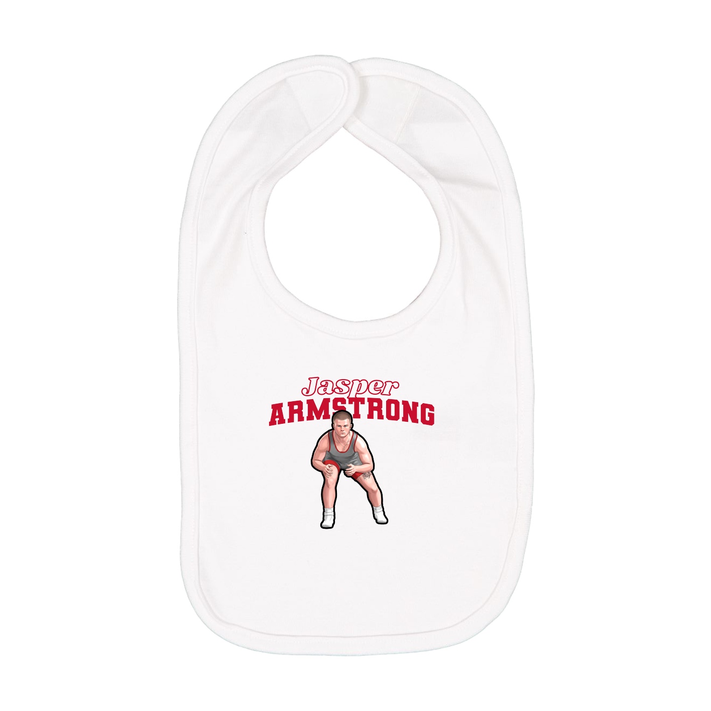 Infant Bib — Name Arch in White