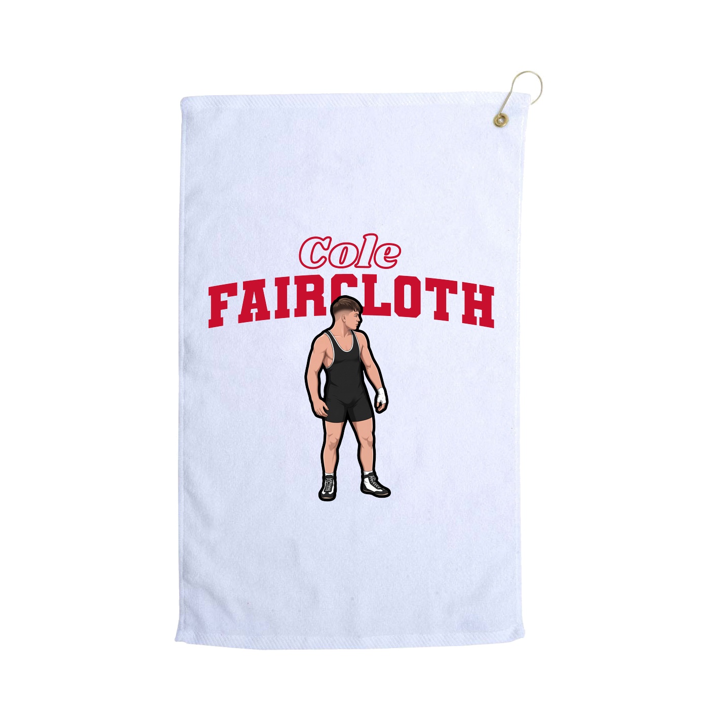 Golf Towel — Name Arch in White