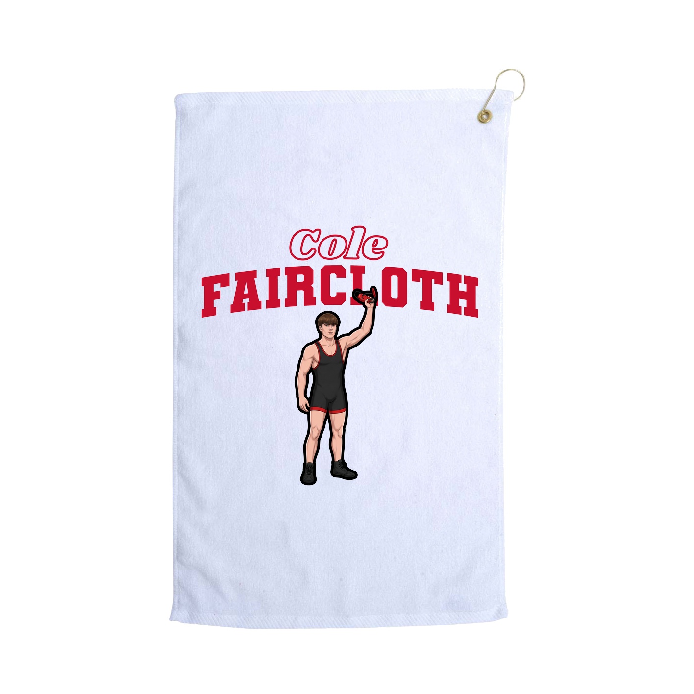 Golf Towel — Name Arch in White