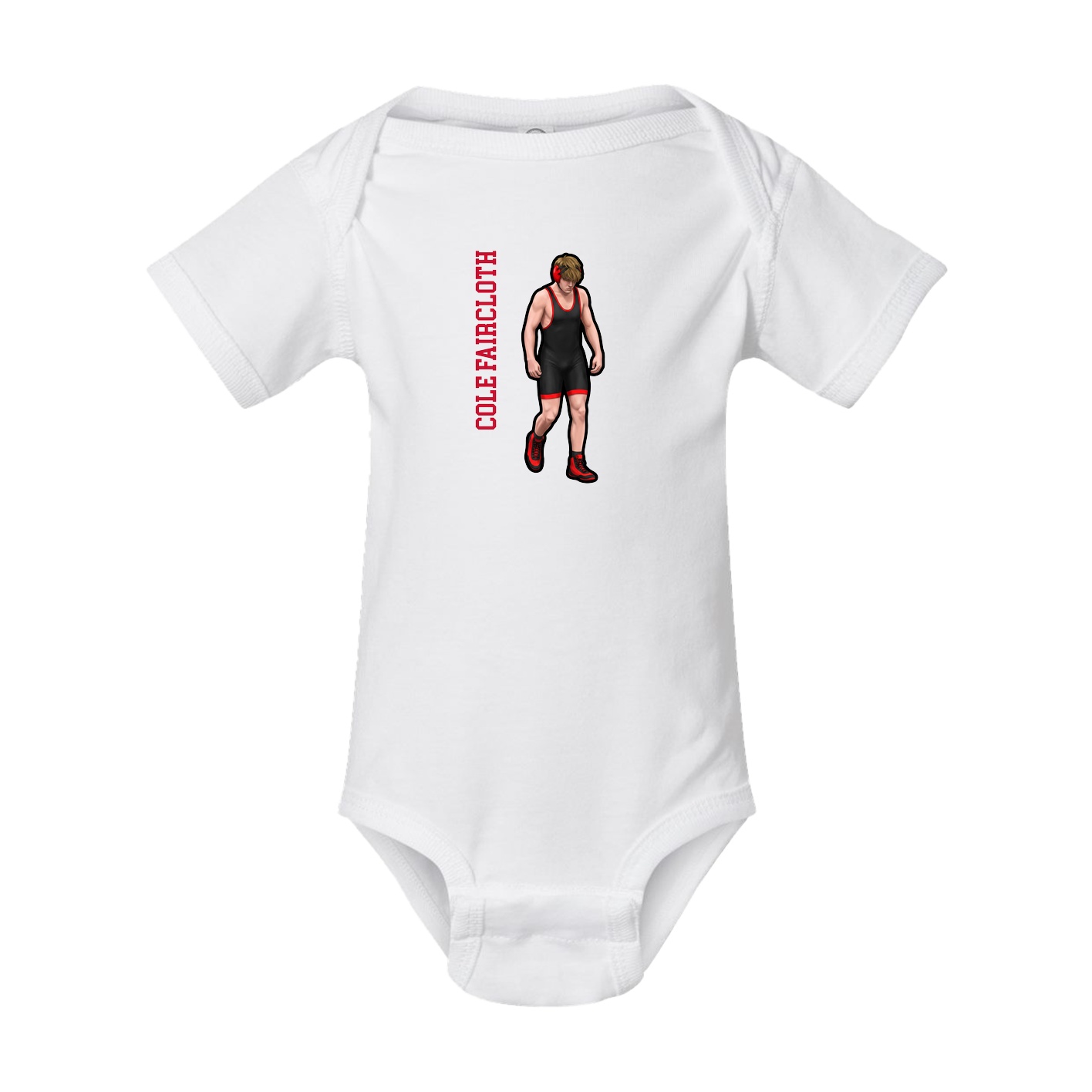 Baby Onesie — Name Vertical in White