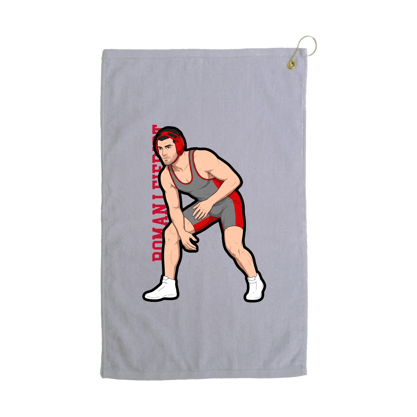Golf Towel — Name Vertical in Grey