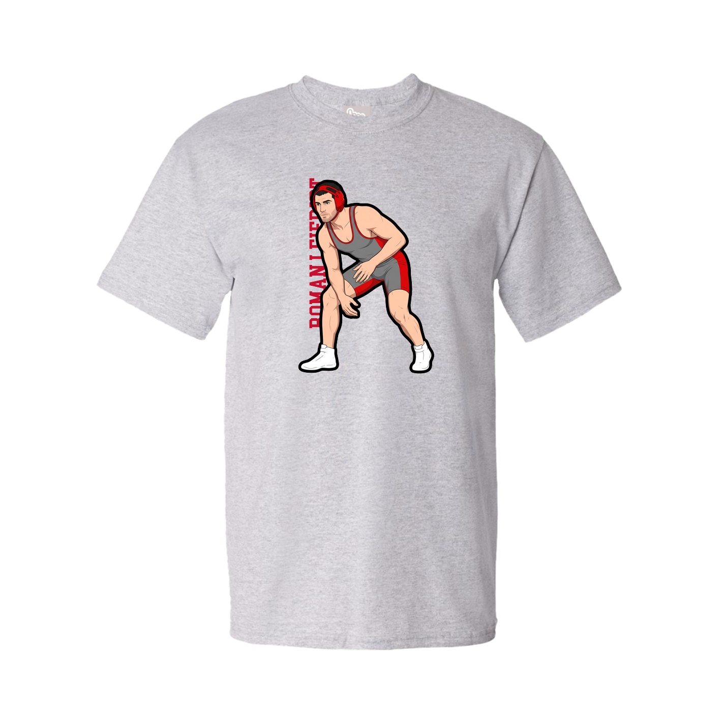Tee — Name Vertical in Grey