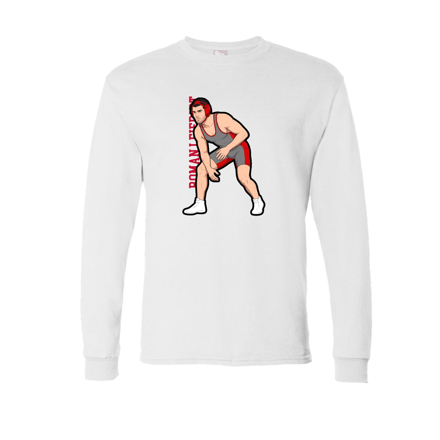 Long Sleeve Tee — Name Vertical in White