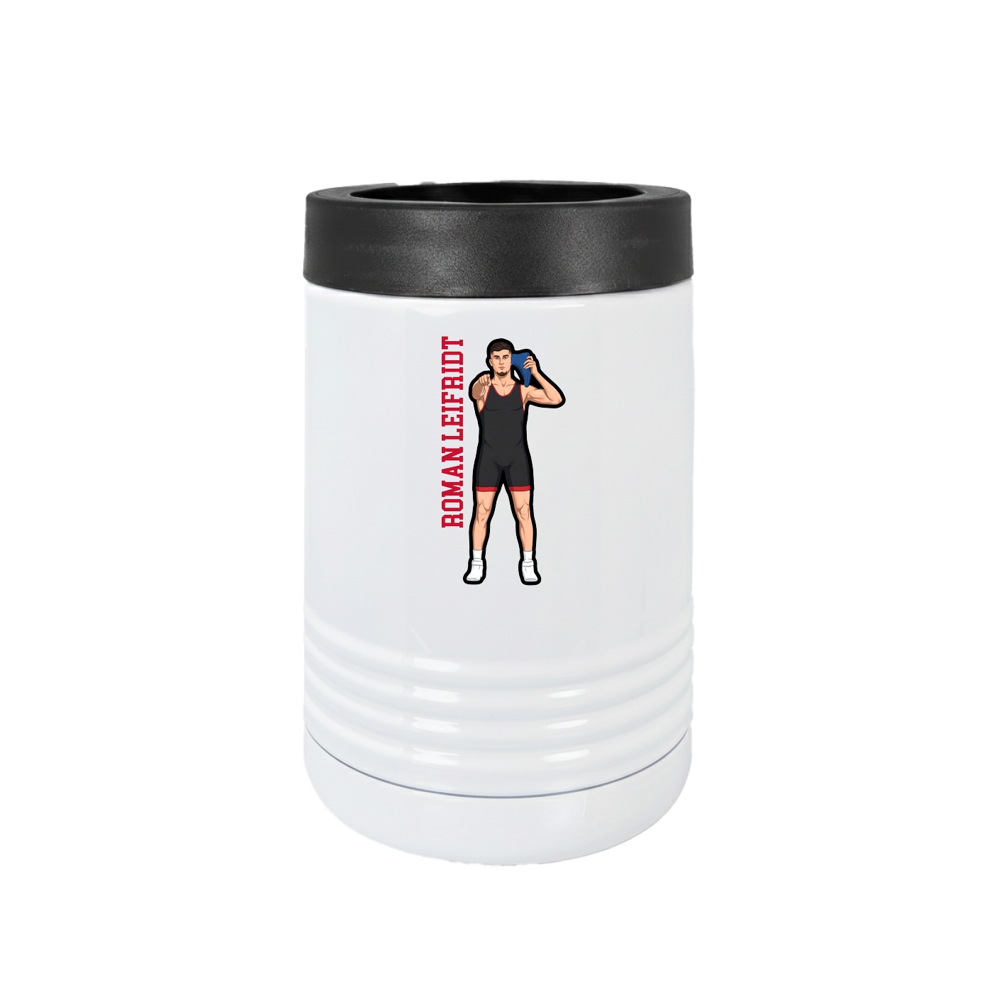 Beverage Holder — Name Vertical in White