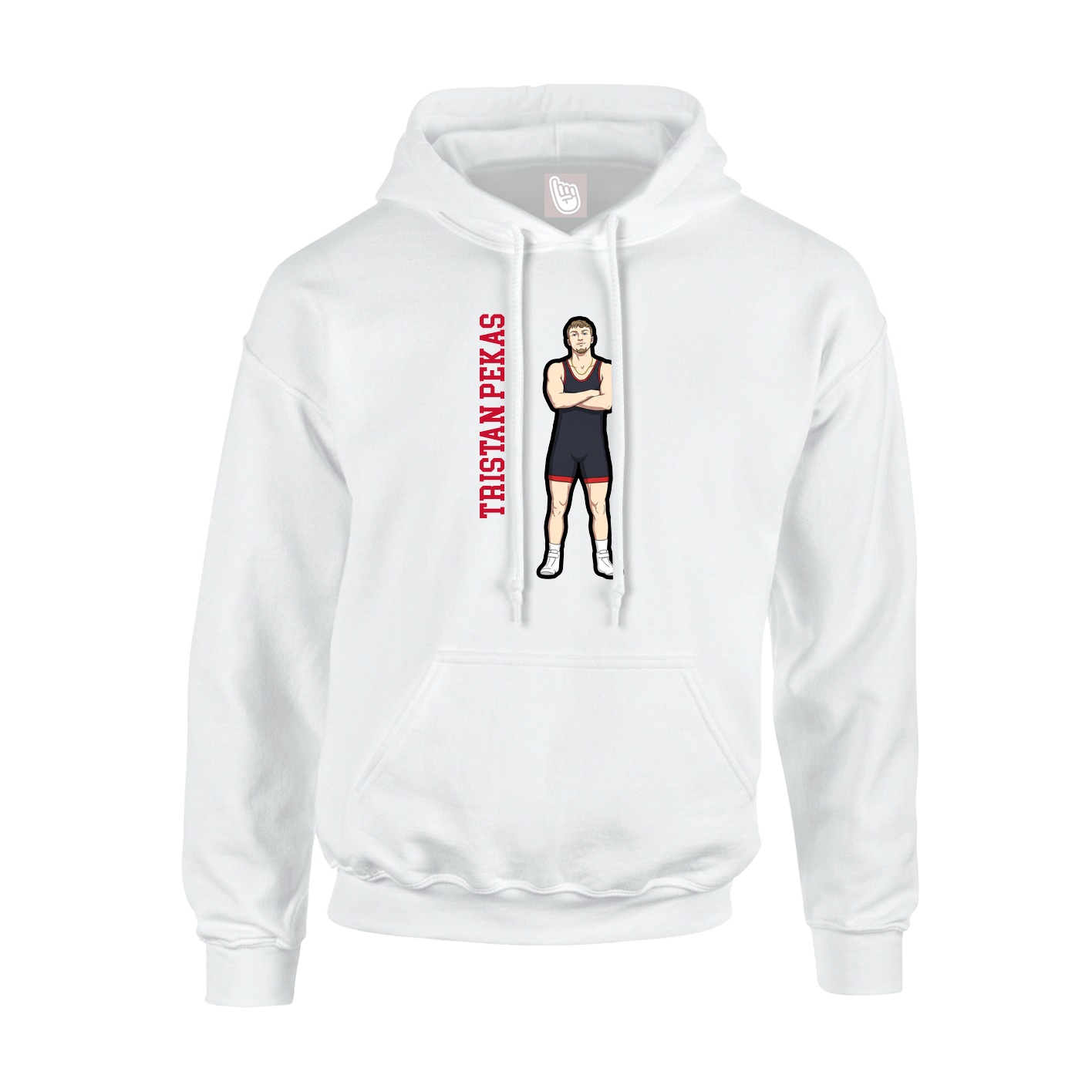 Hoodie — Name Vertical in White