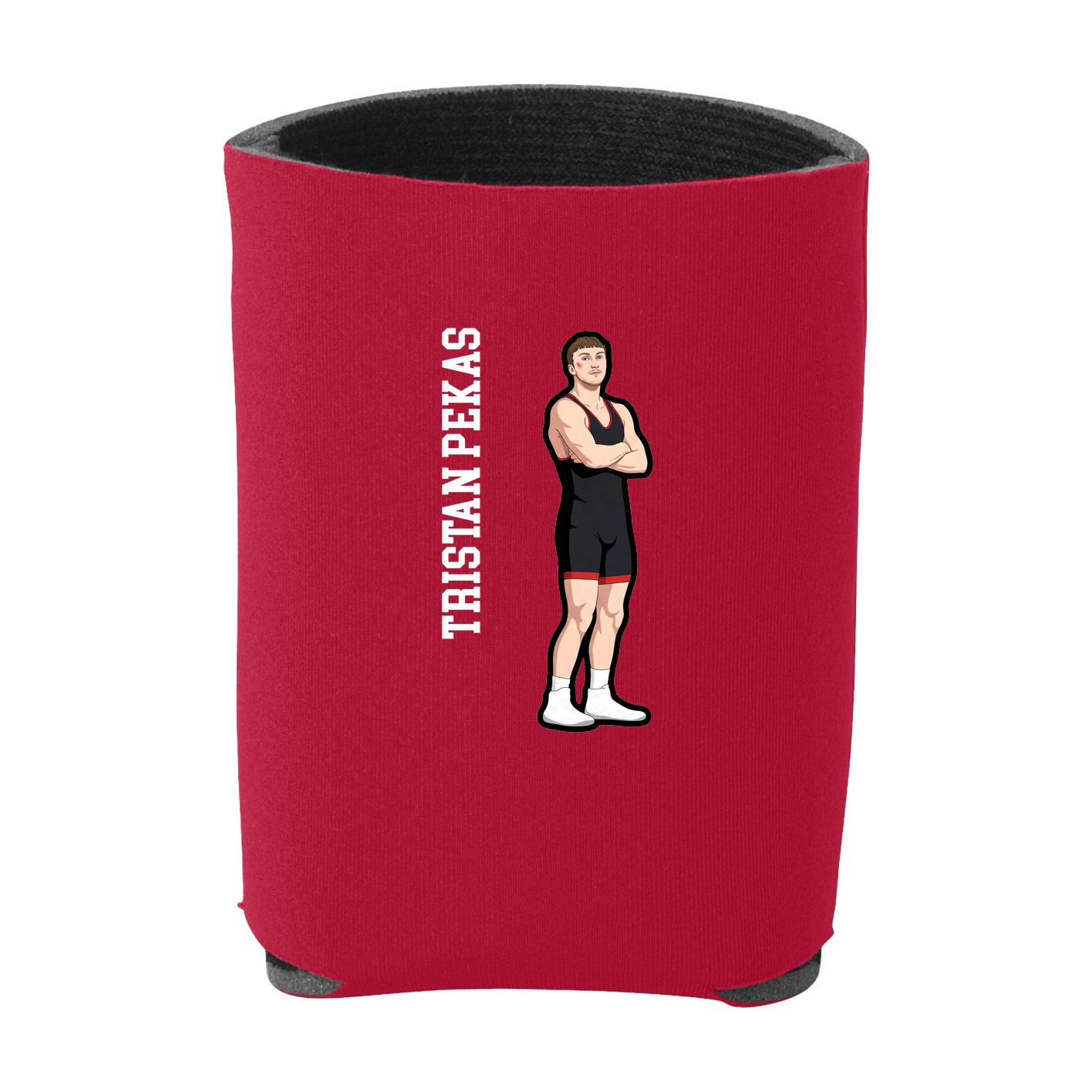Can Holder — Name Vertical in Red