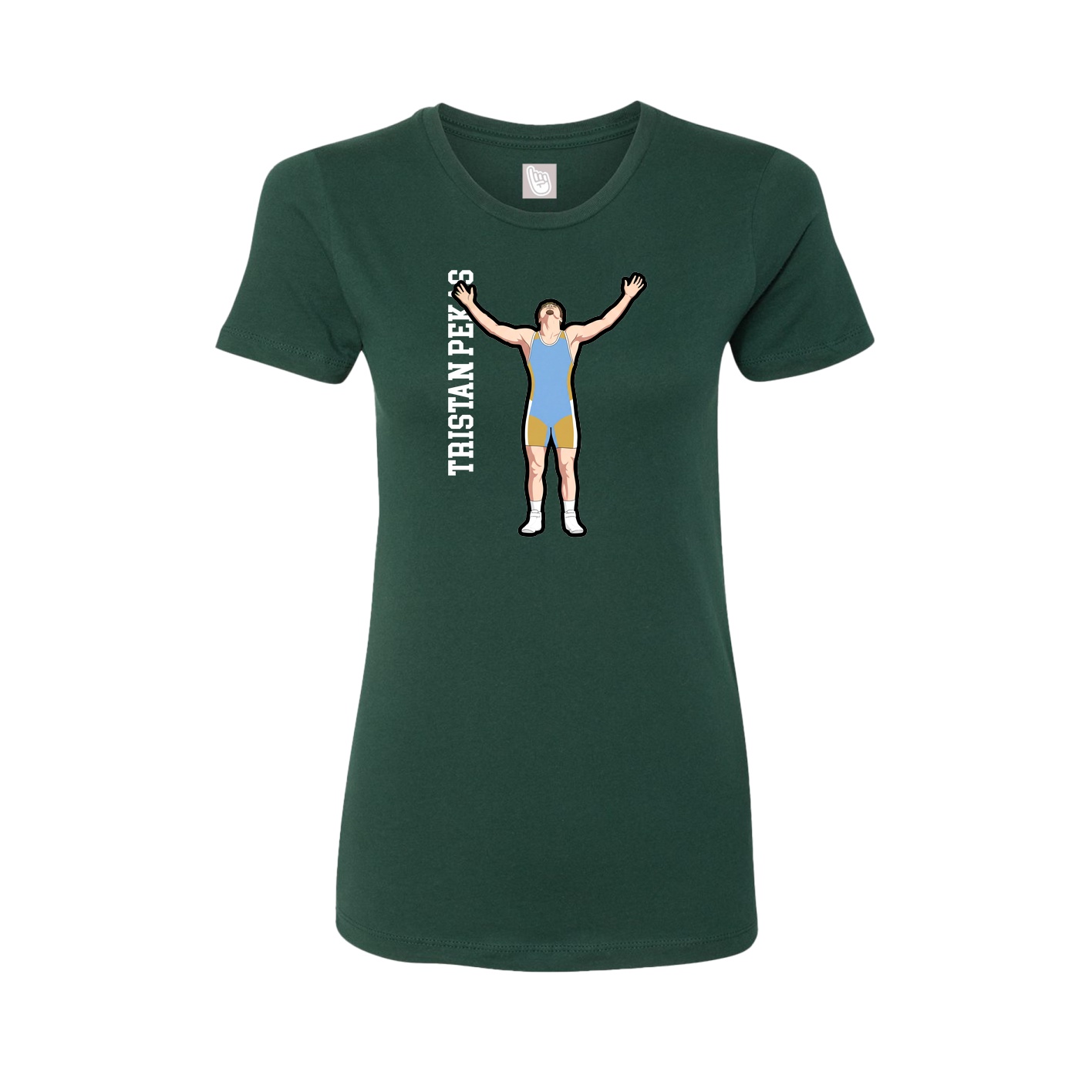 Womens Tee — Name Vertical in Green
