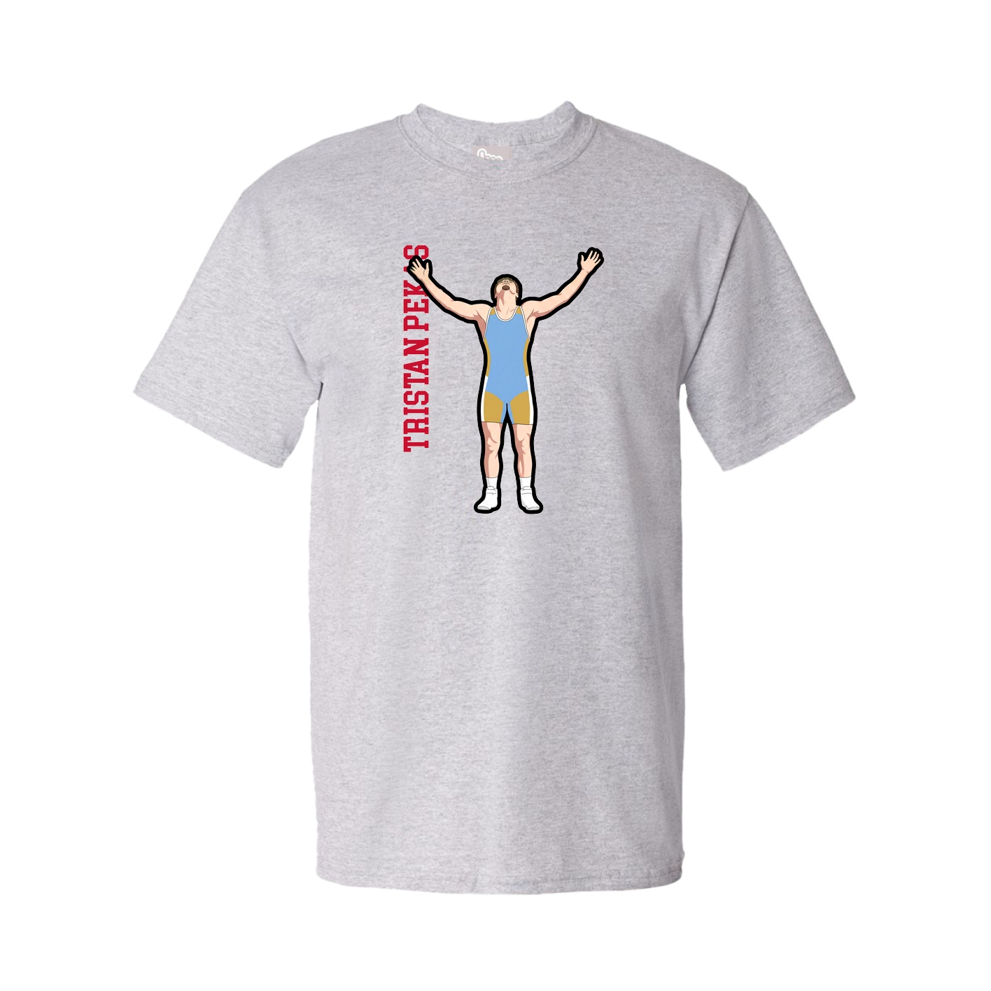 Youth Tee — Name Vertical in Grey