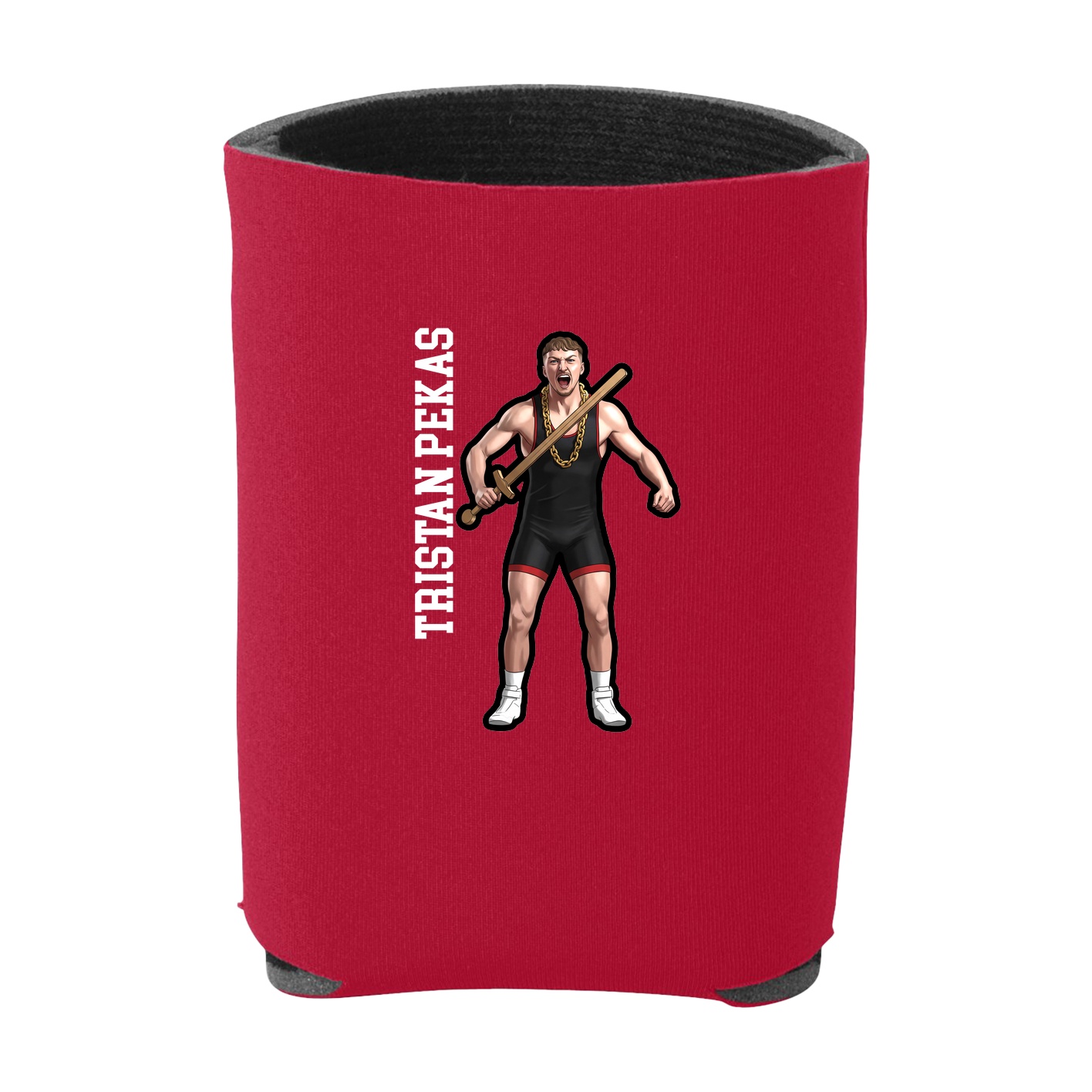 Can Holder — Name Vertical in Red