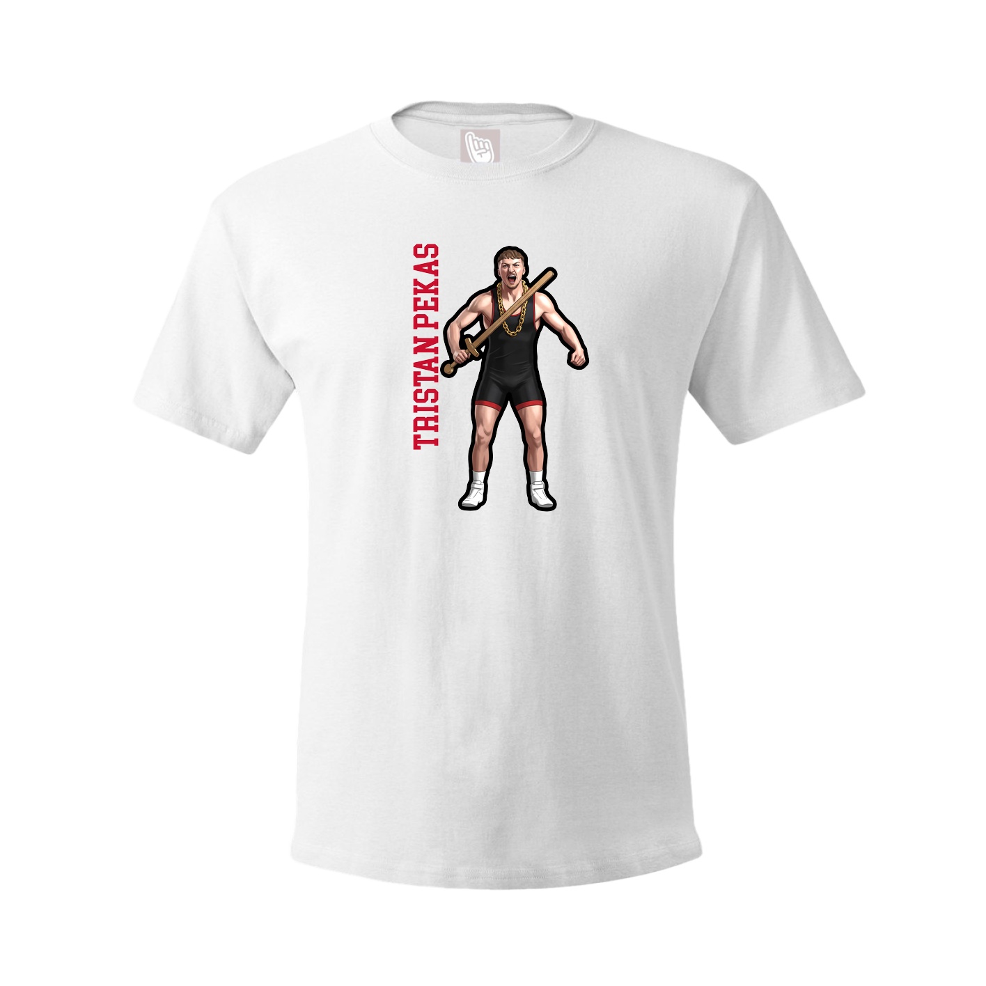 Tee — Name Vertical in White
