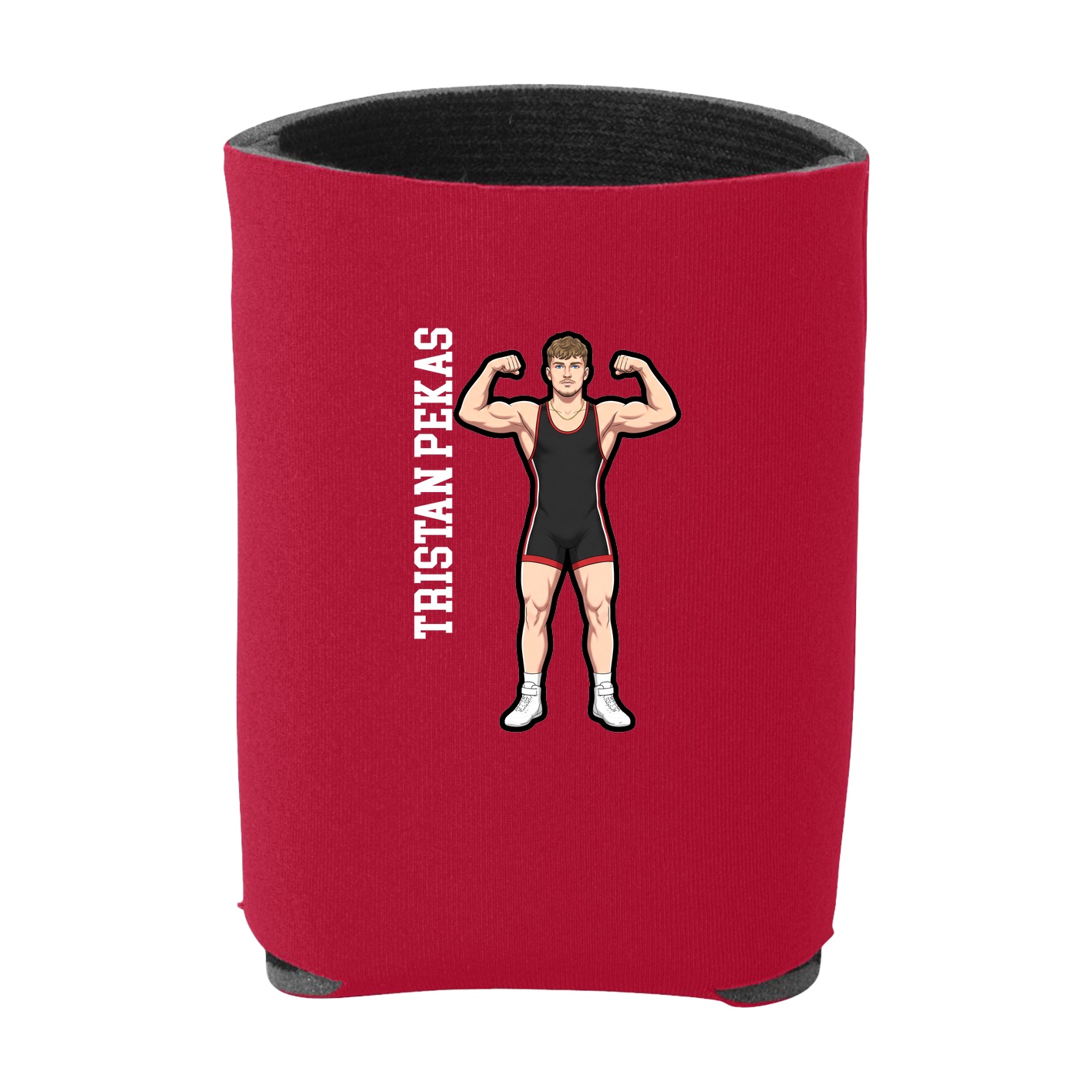 Can Holder — Name Vertical in Red