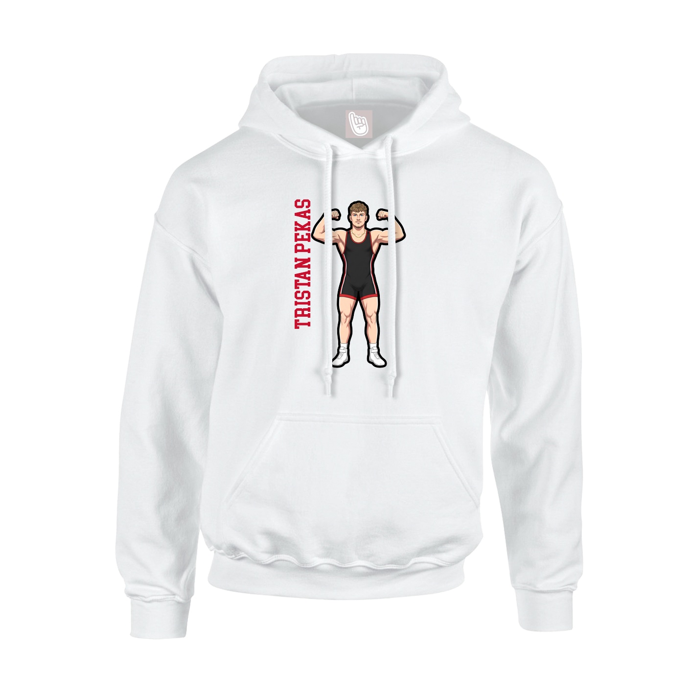 Youth Hoodie — Name Vertical in White