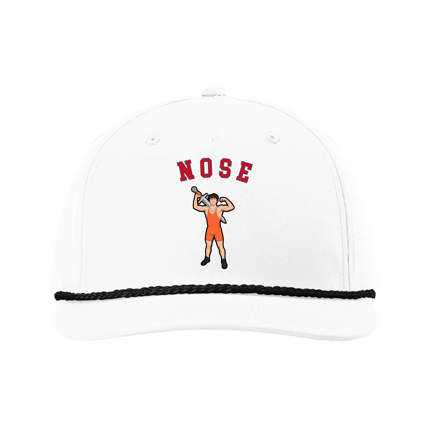 Five-Panel Classic Rope Cap — Shirsey Arch in White