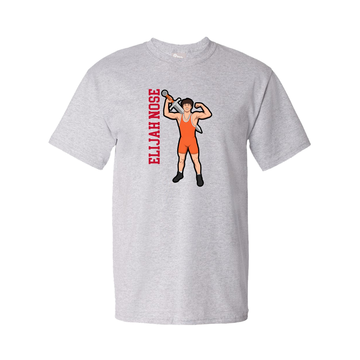 Tee — Name Vertical in Grey