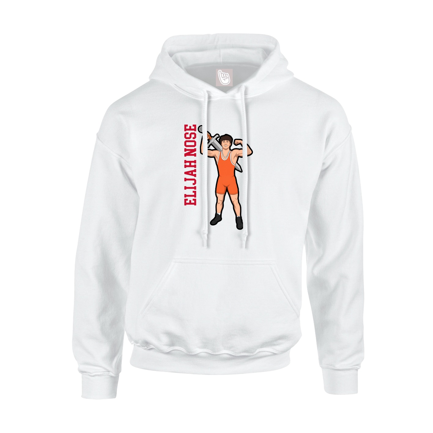 Hoodie — Name Vertical in White