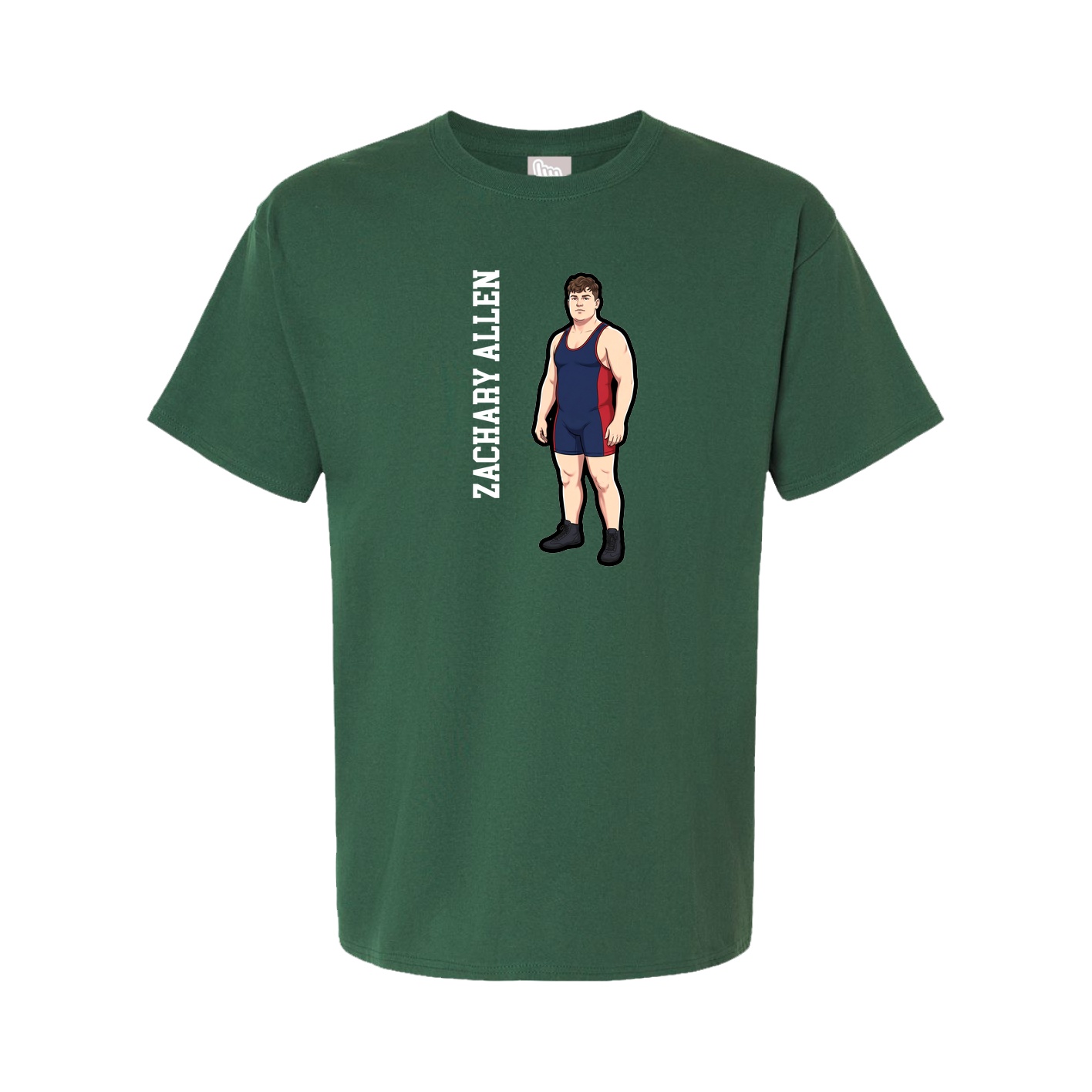 Tee — Name Vertical in Green