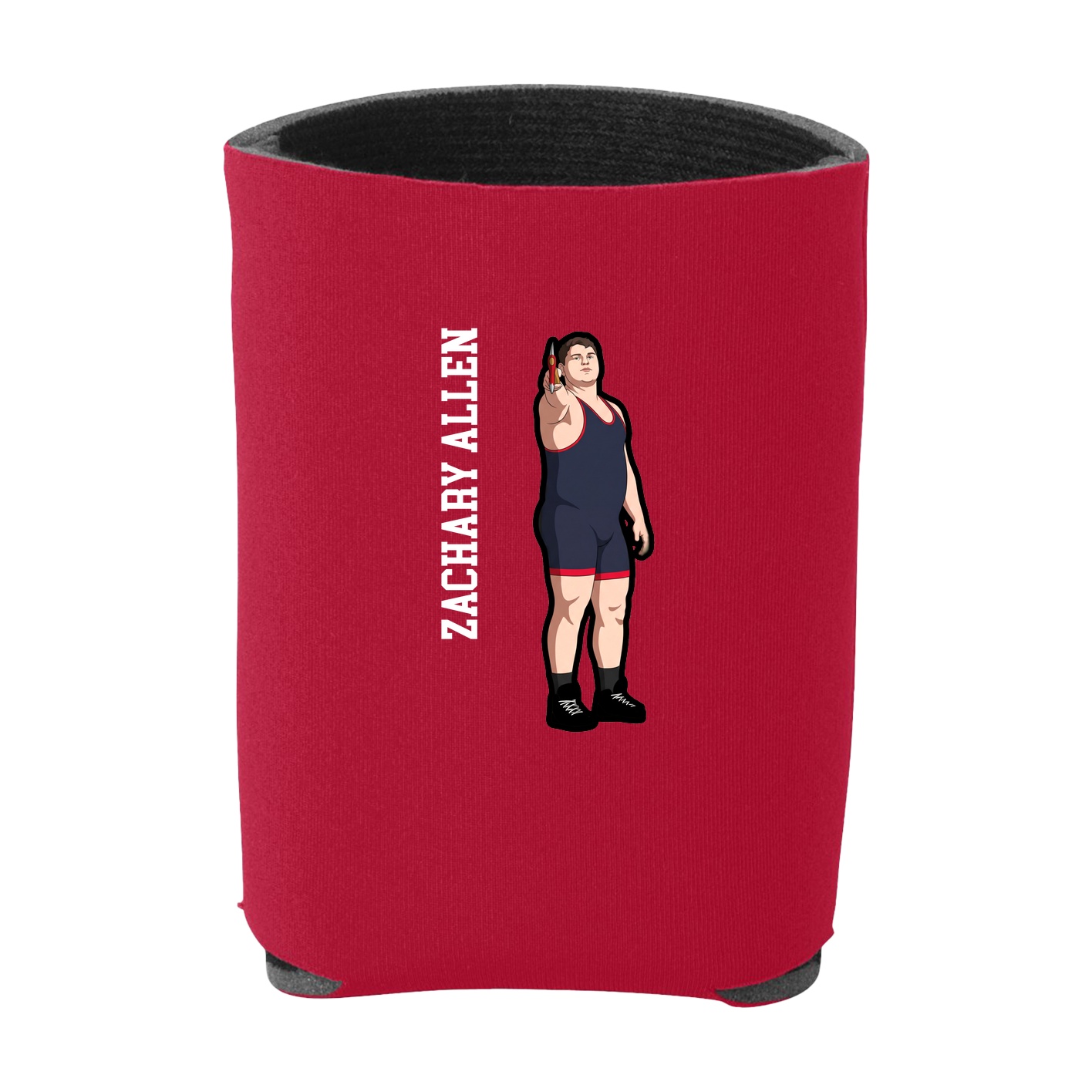 Can Holder — Name Vertical in Red