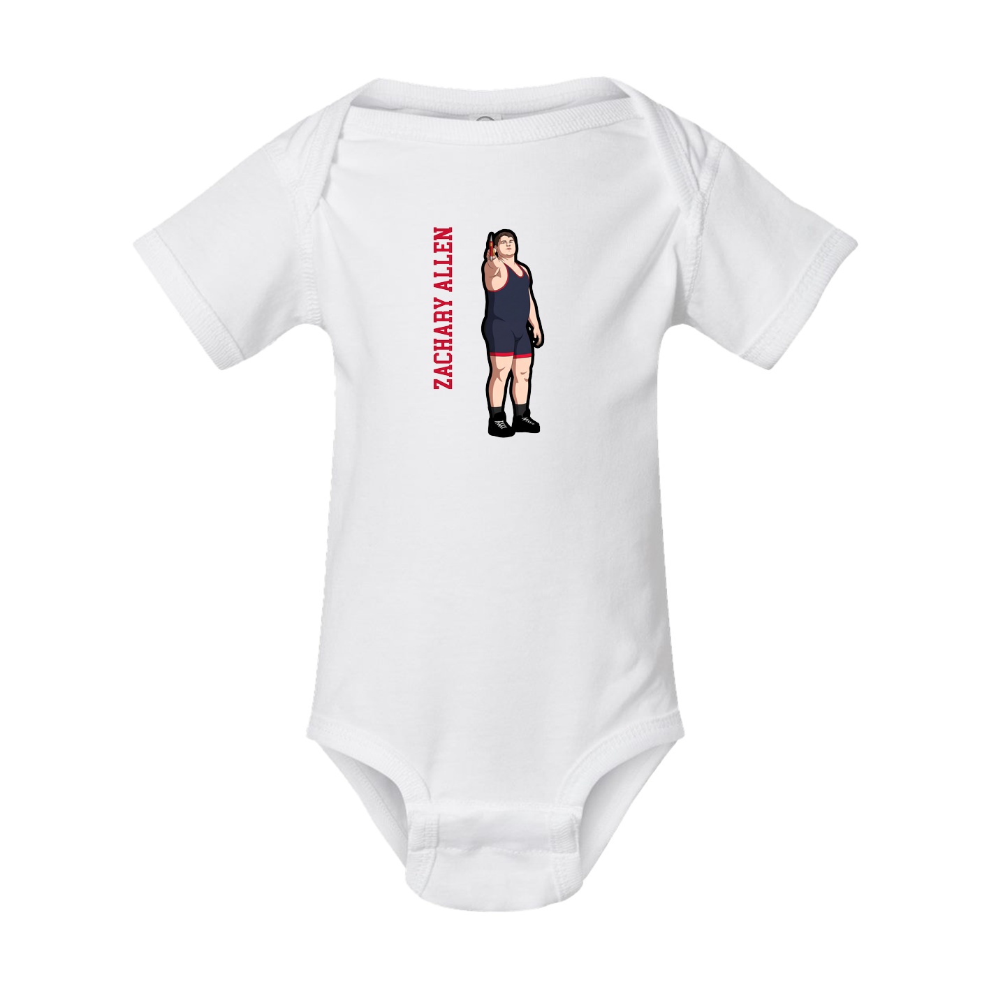 Baby Onesie — Name Vertical in White