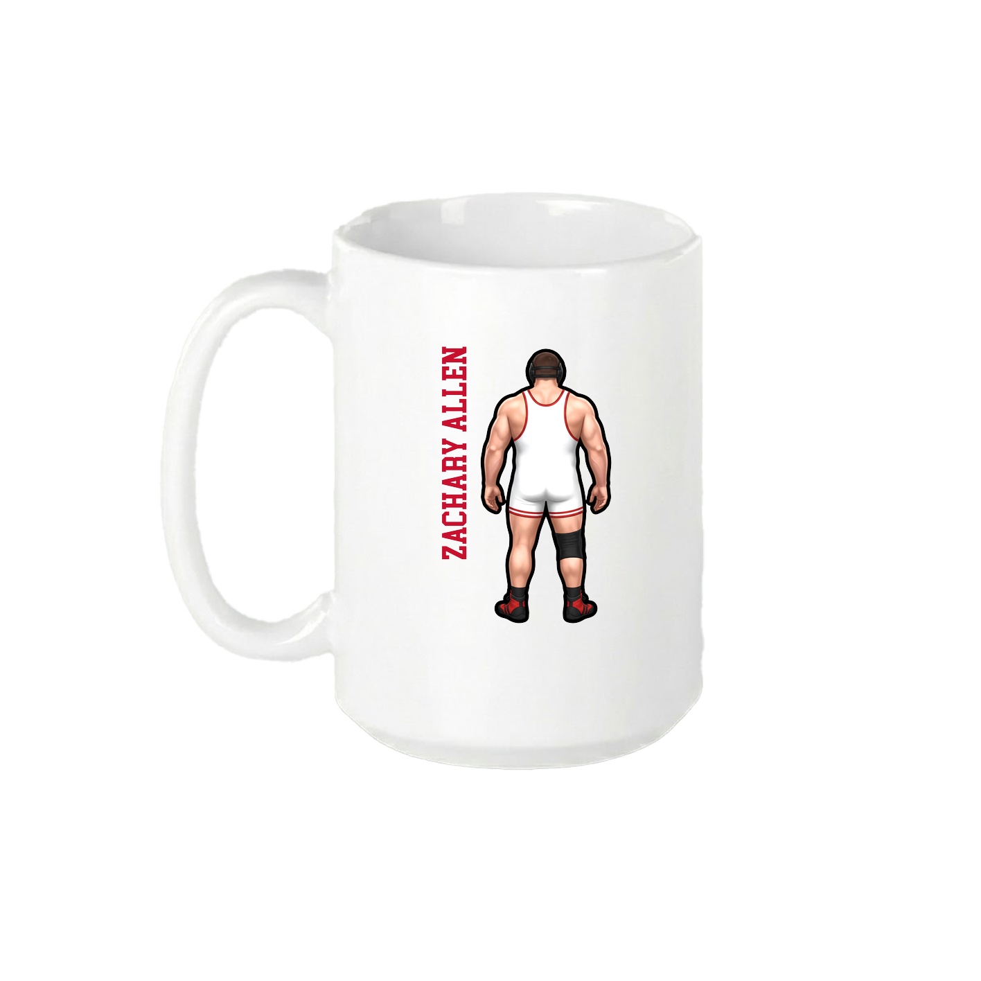 15oz Coffee Mug — Name Vertical in White