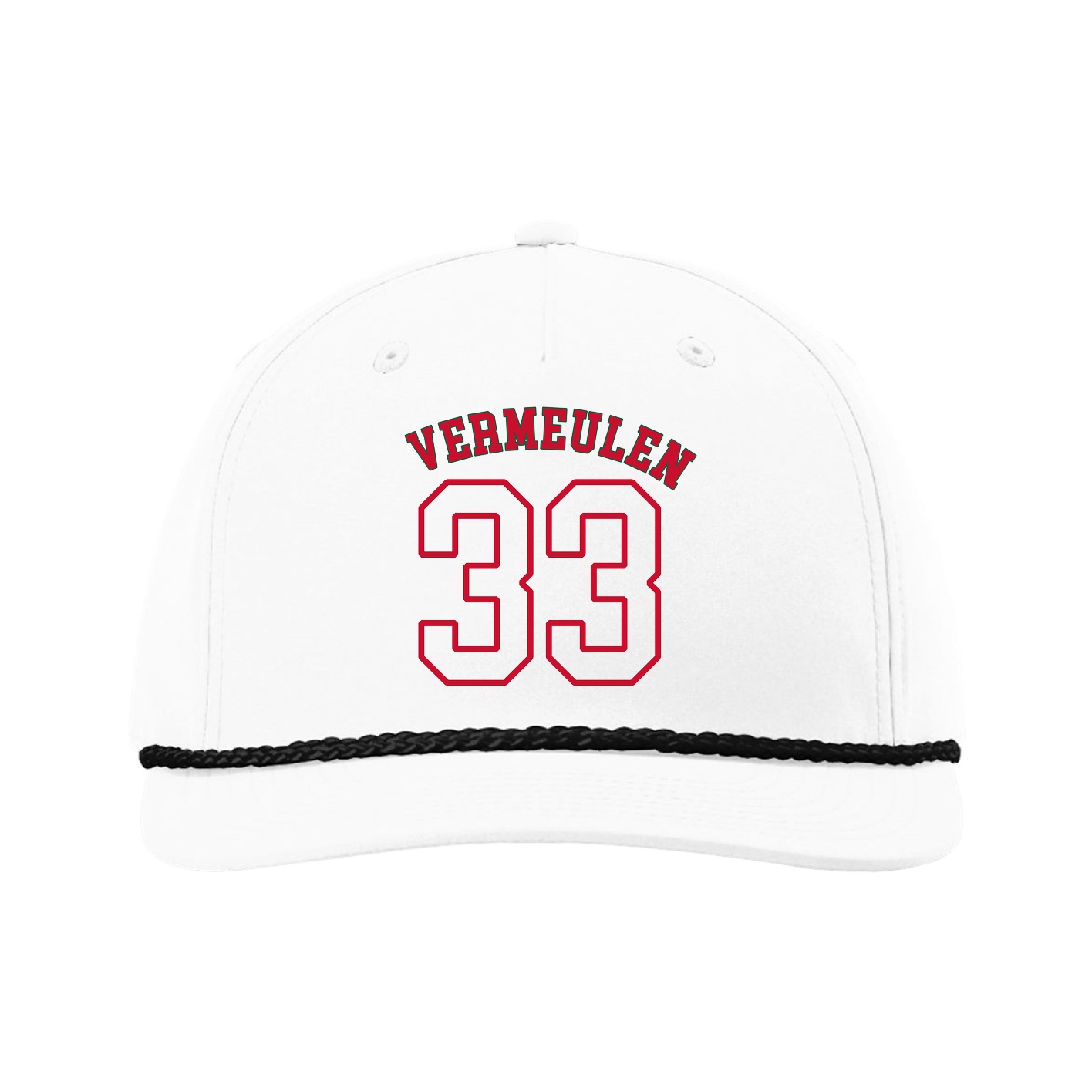 Five-Panel Classic Rope Cap — Shirsey Arch in White