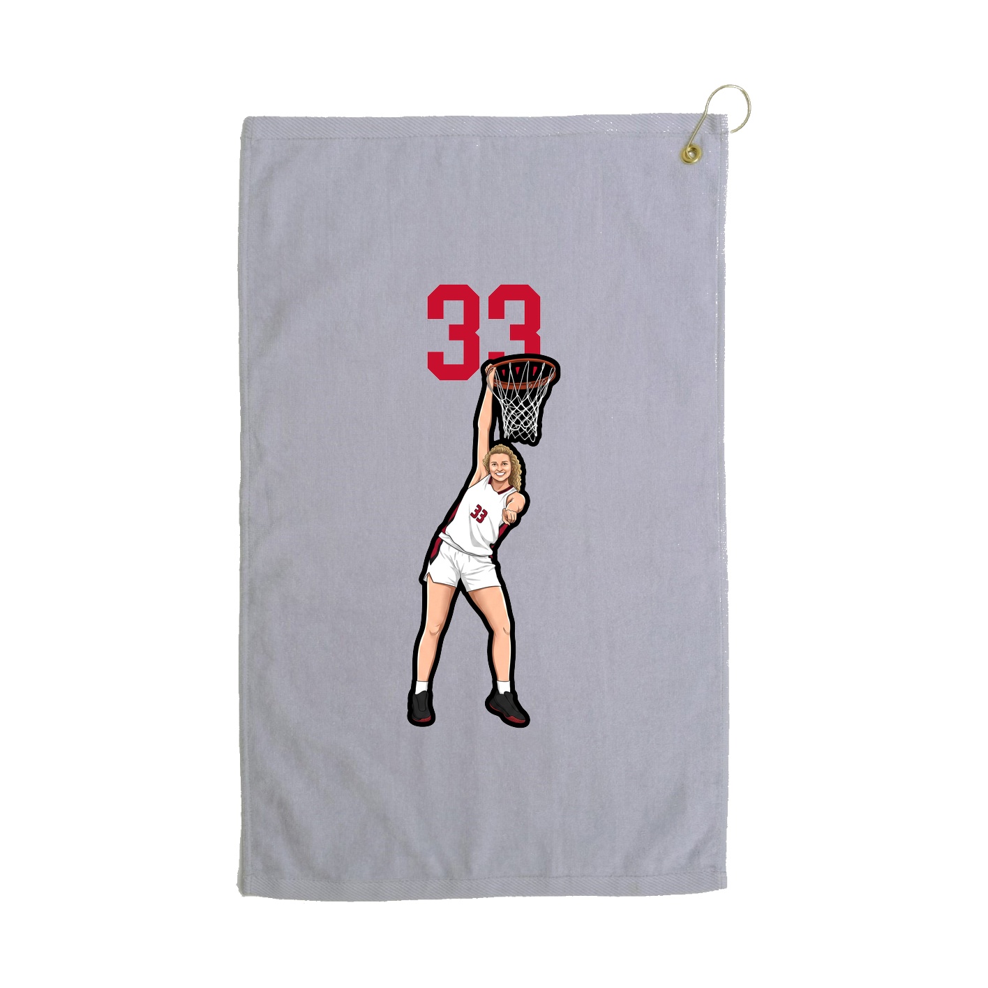 Golf Towel — Number Top in Grey