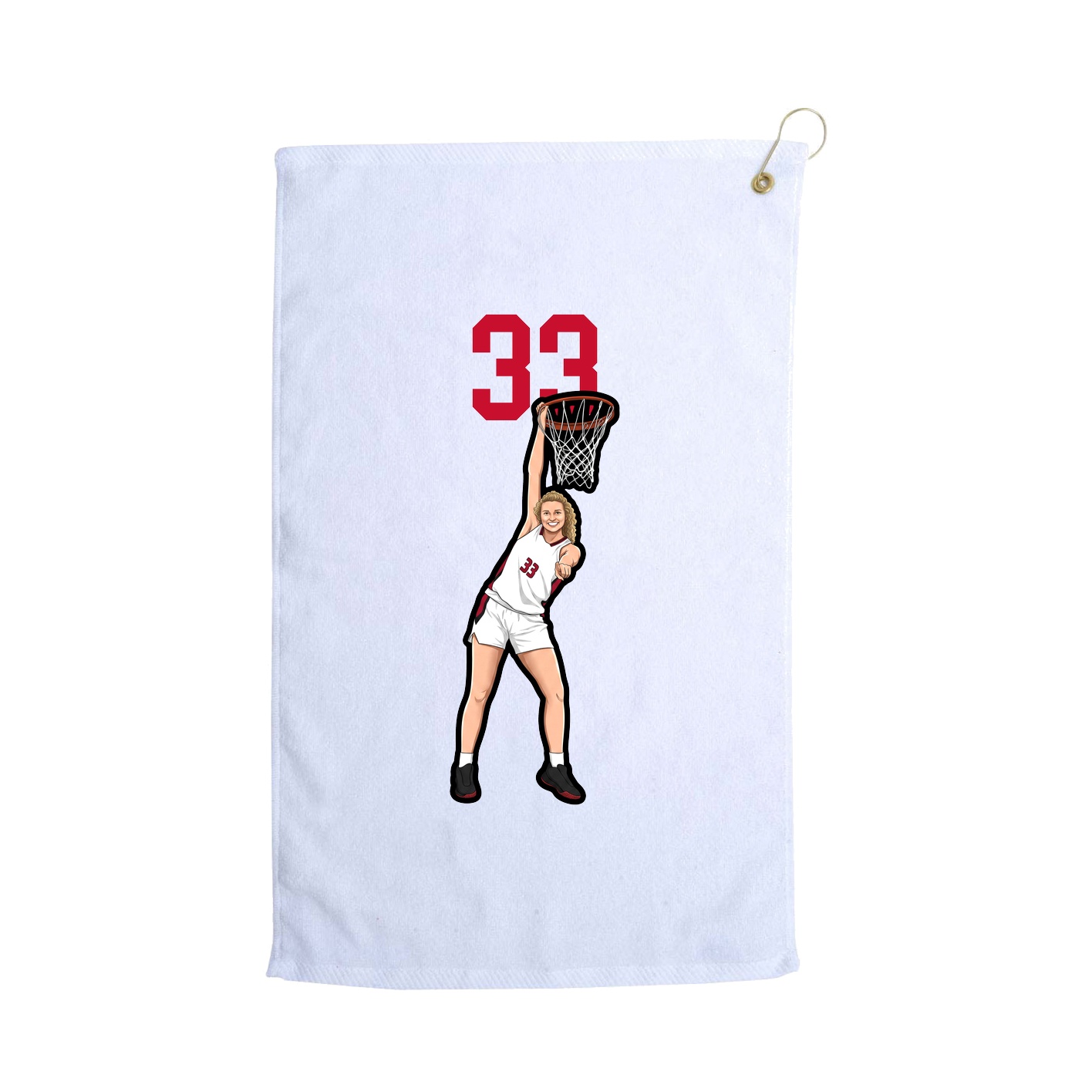 Golf Towel — Number Top in White