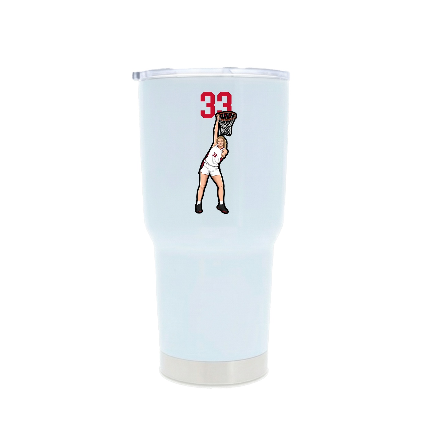 30oz Stainless Steel Tumbler — Number Top in White