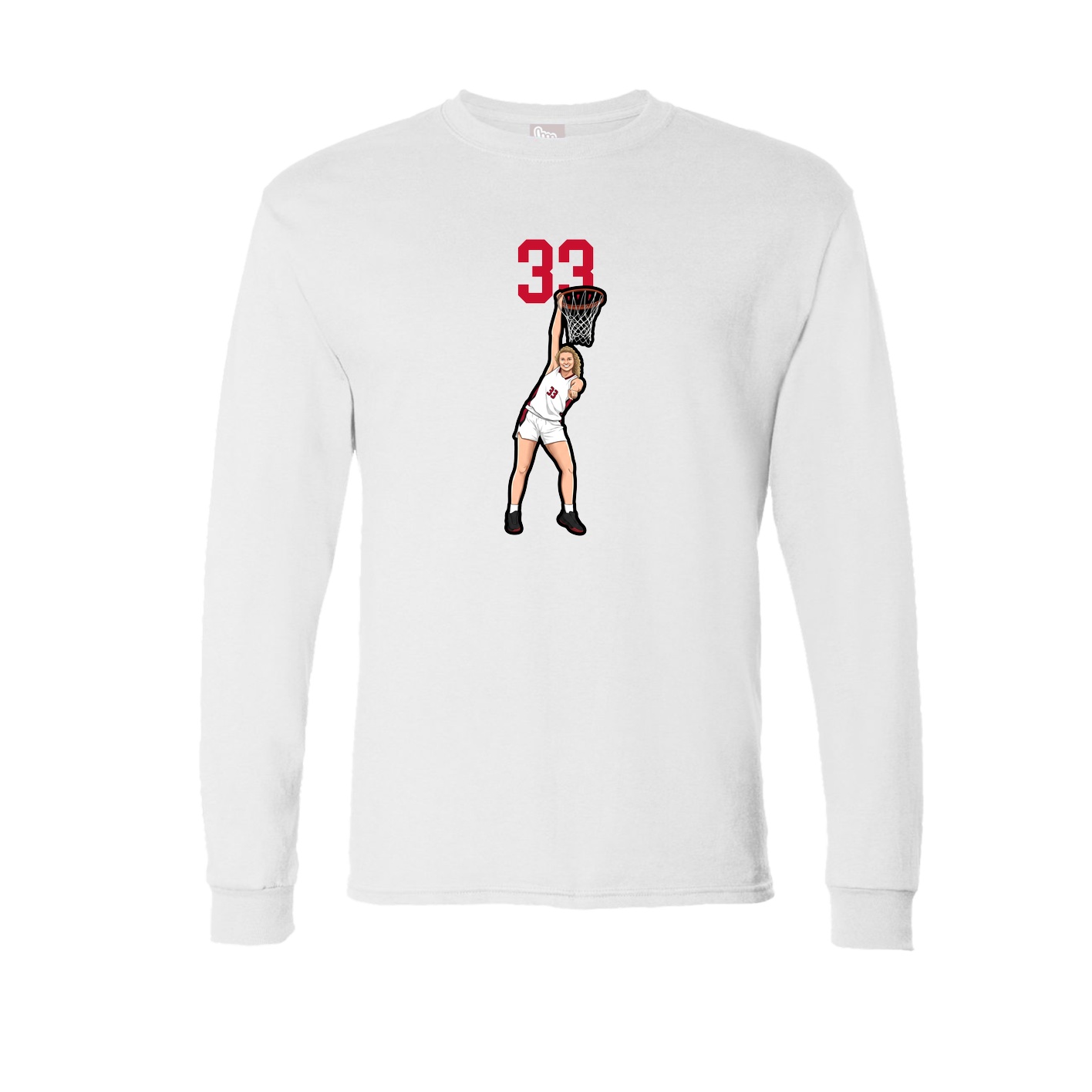 Long Sleeve Tee — Number Top in White
