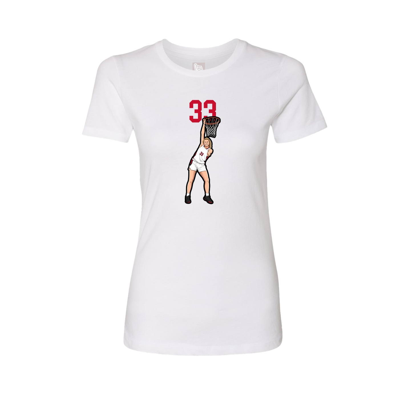 Fitted Women's Tee — Number Top in White