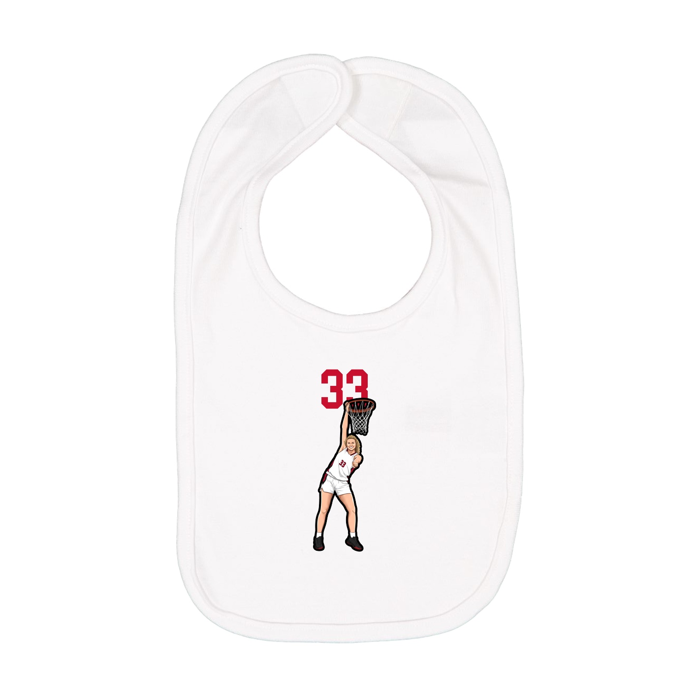 Infant Bib — Number Top in White