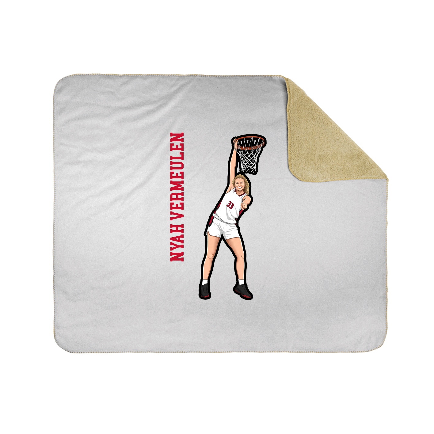 Throw Blanket — Name Vertical in White