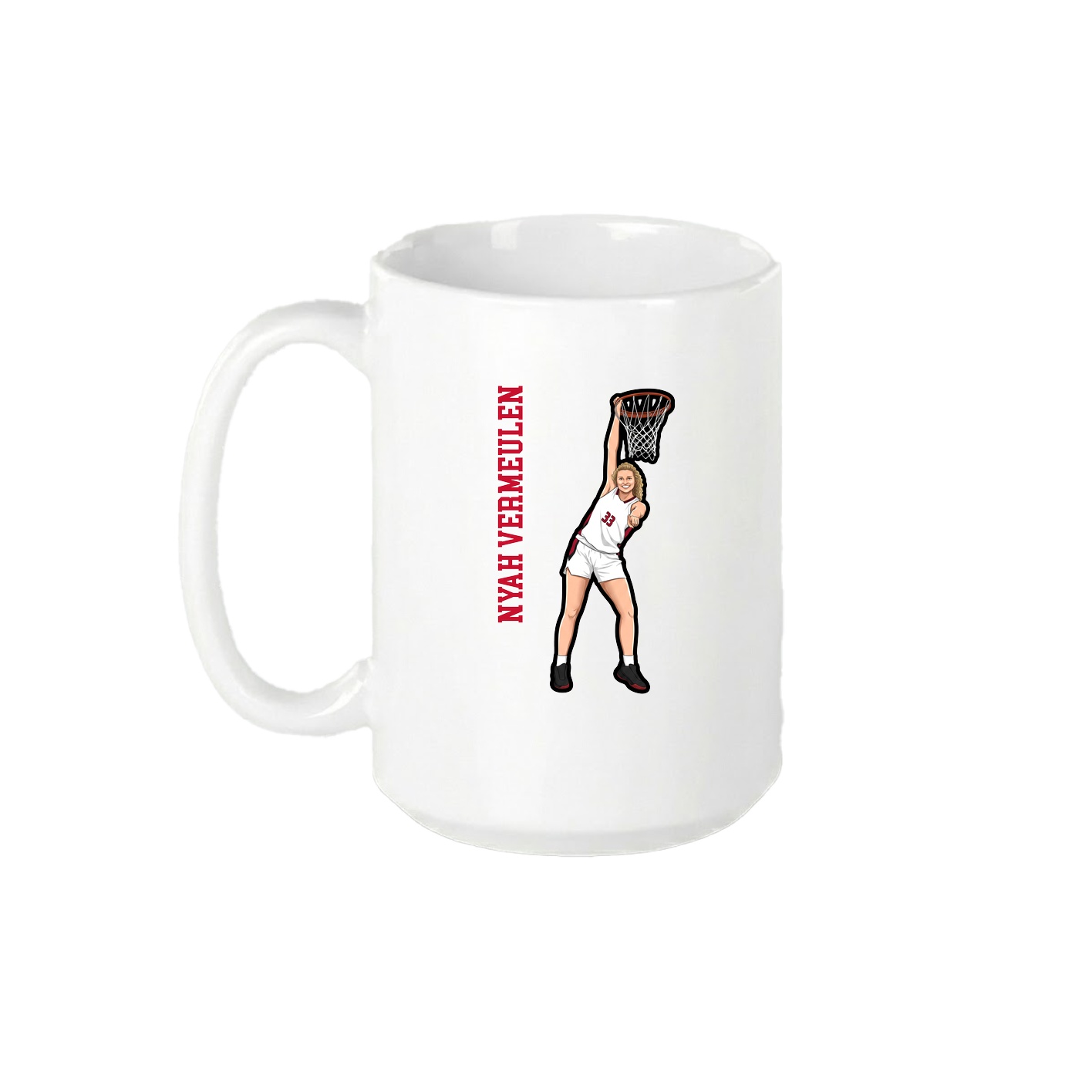 15oz Coffee Mug — Name Vertical in White