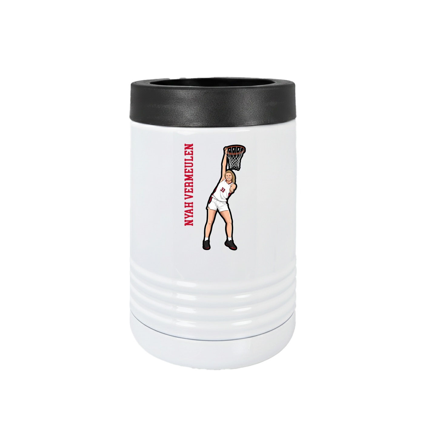 Beverage Holder — Name Vertical in White