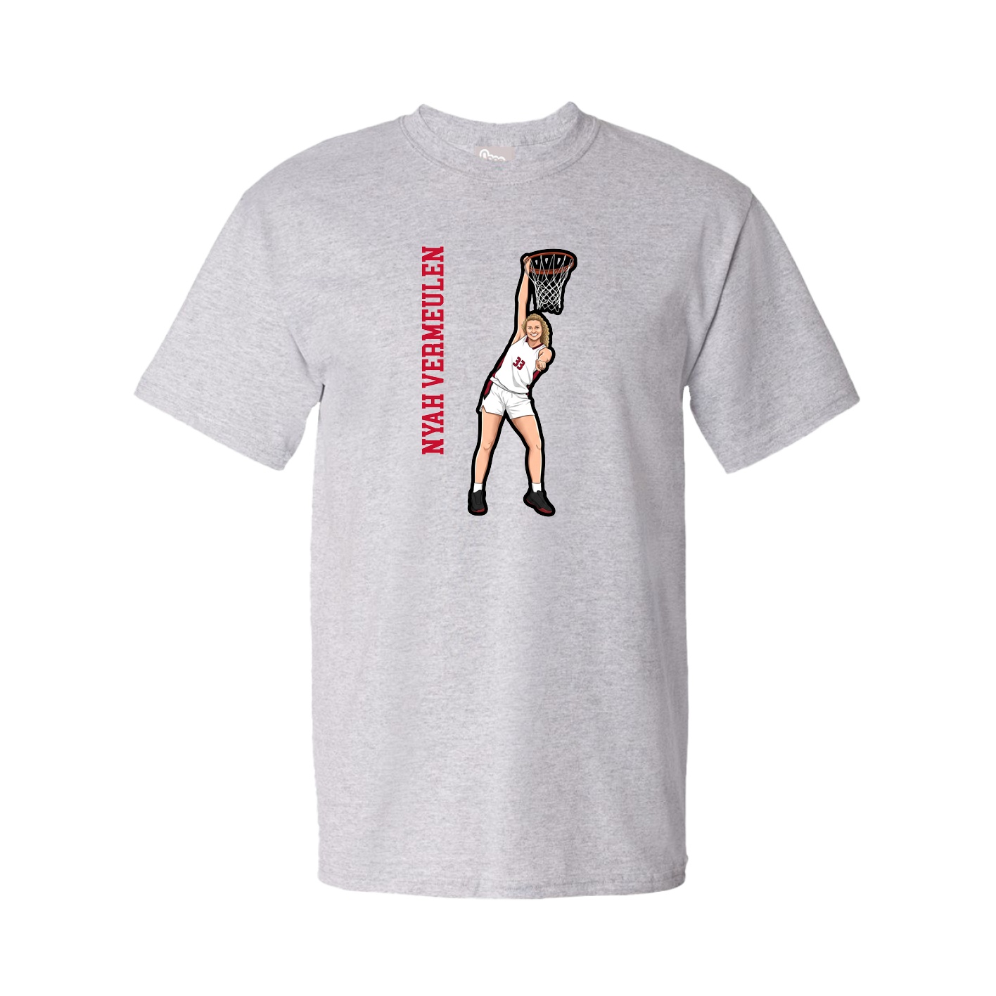 Tee — Name Vertical in Grey