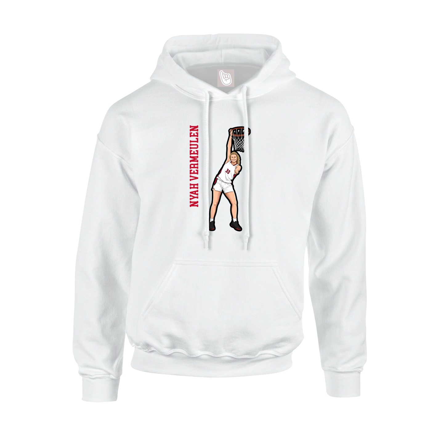 Youth Hoodie — Name Vertical in White