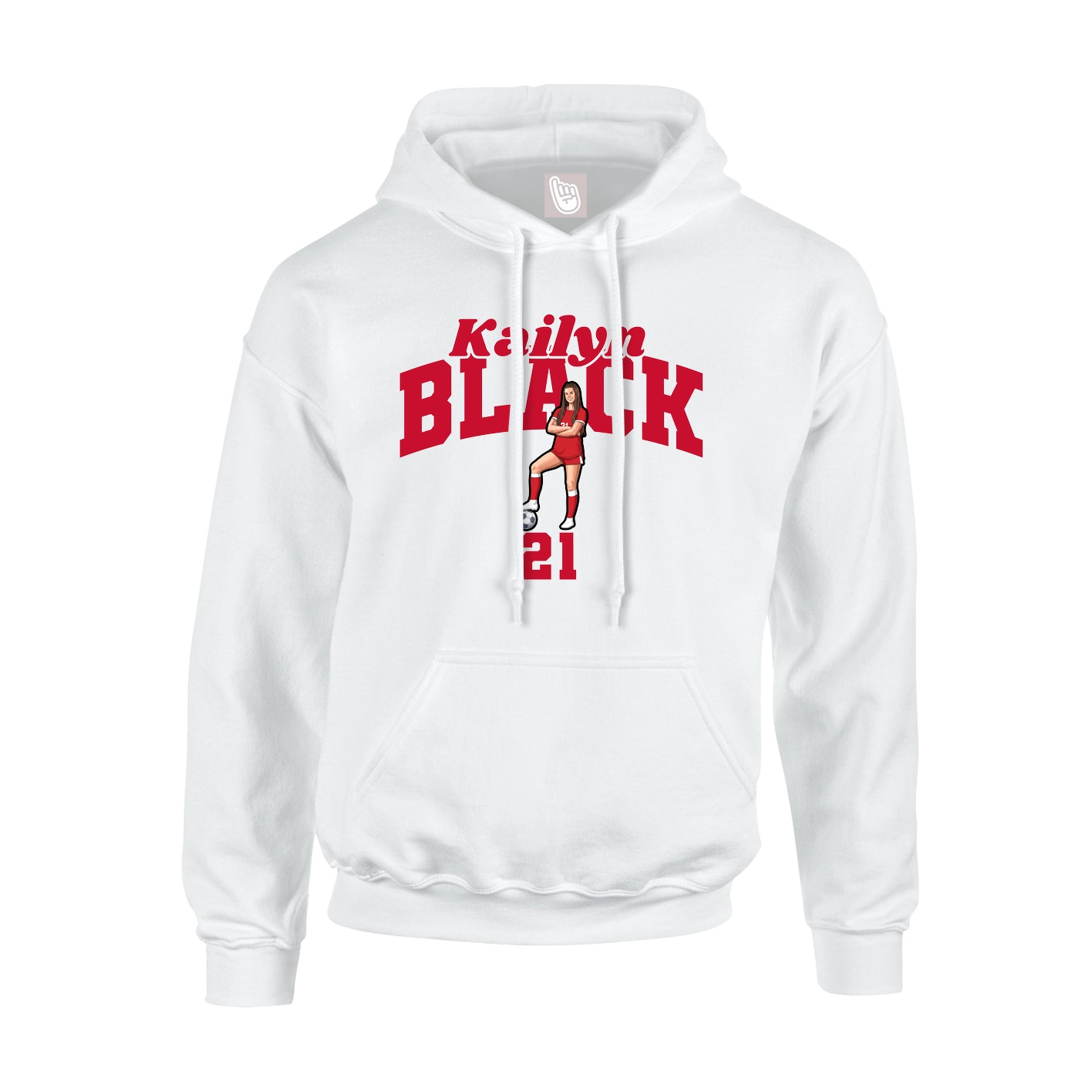 Youth Hoodie — Signature Arch in White