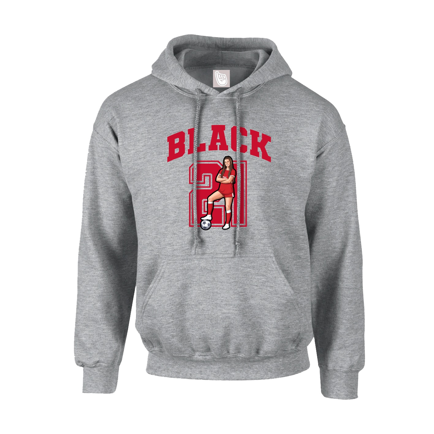 Youth Hoodie — Number in Grey