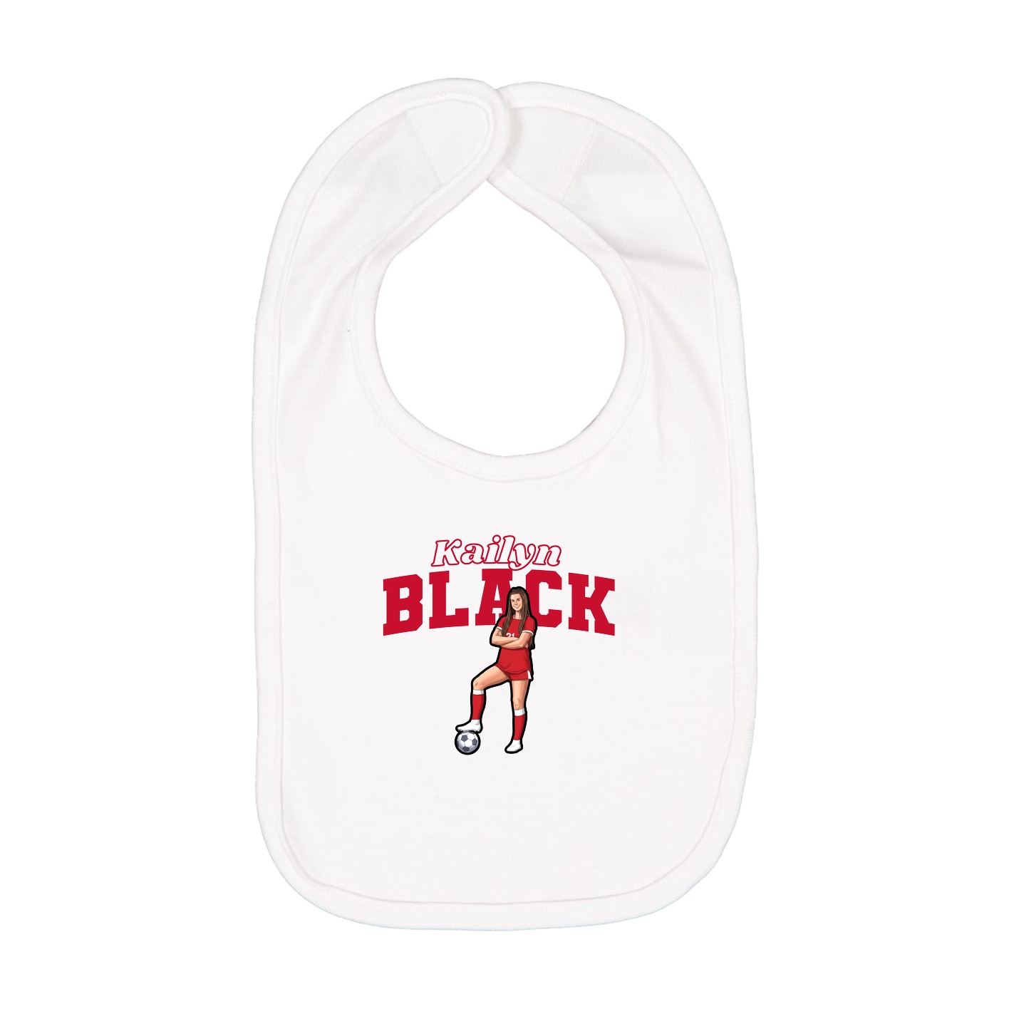 Infant Bib — Name Arch in White